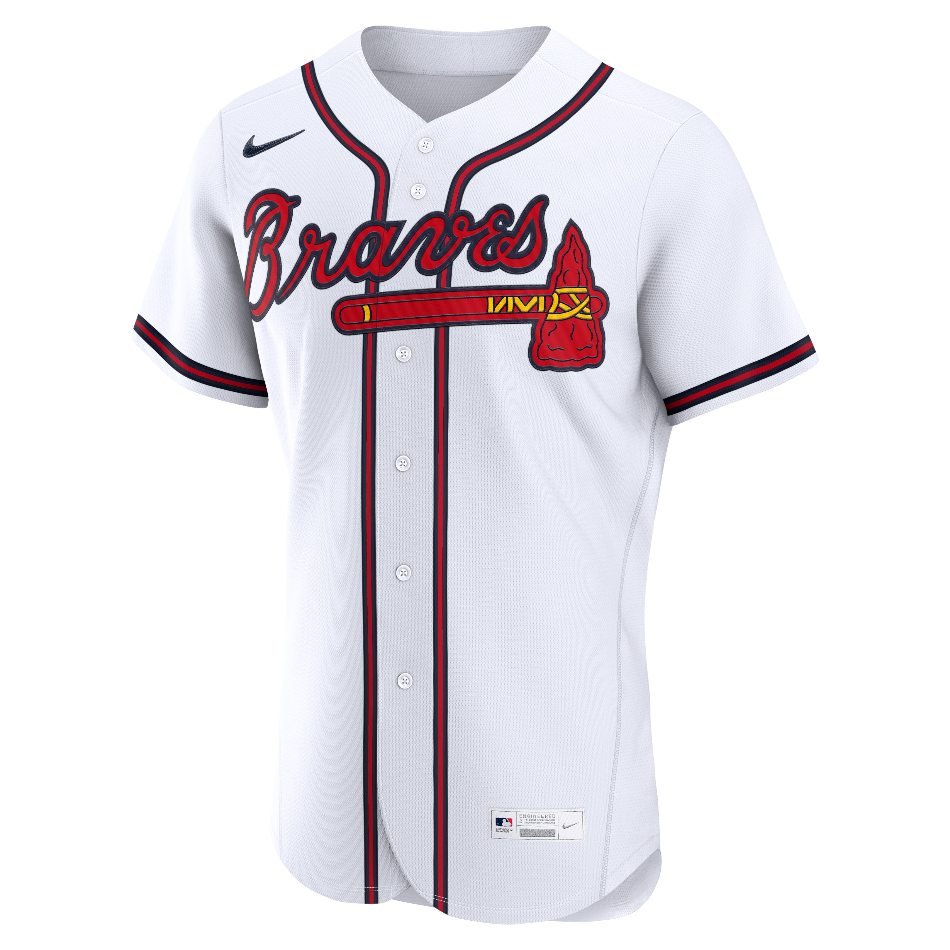 Atlanta Braves Home Custom Jersey - White - Image 3