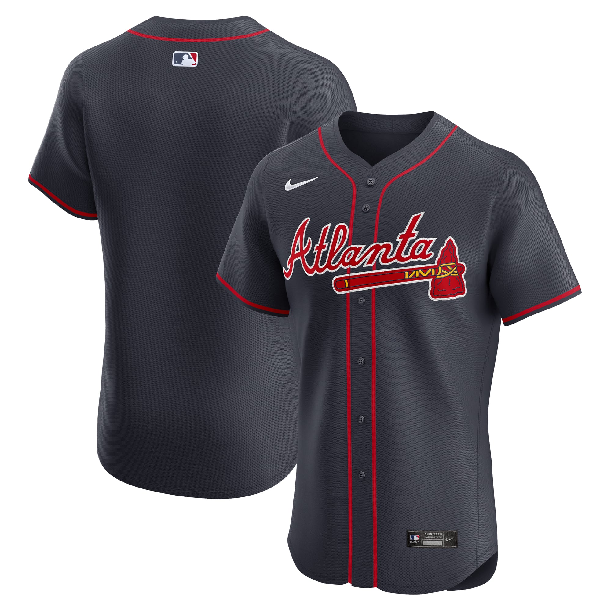Atlanta Braves Home Elite Jersey - Navy - Image 2