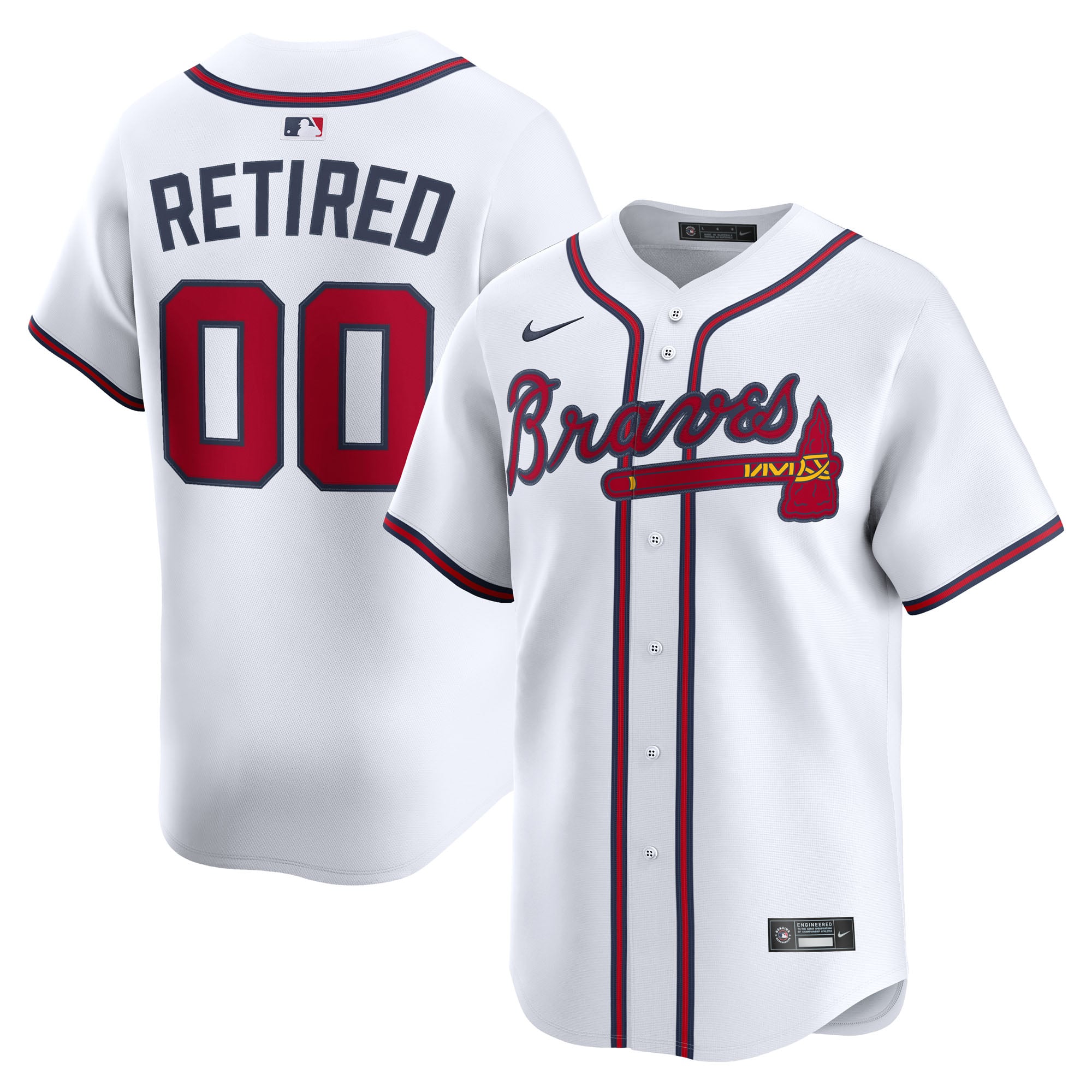 Atlanta Braves Home Limited Pick-A-Player Retired Roster Jersey - White - Image 2