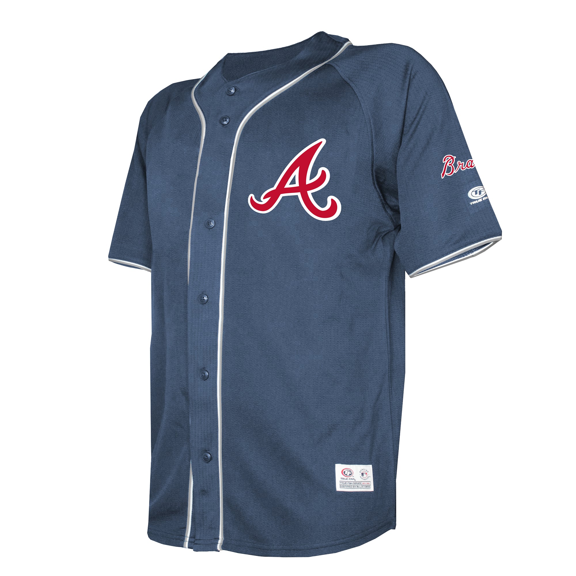 Atlanta Braves Stitches Team Color Full-Button Fashion Jersey - Navy - Image 3