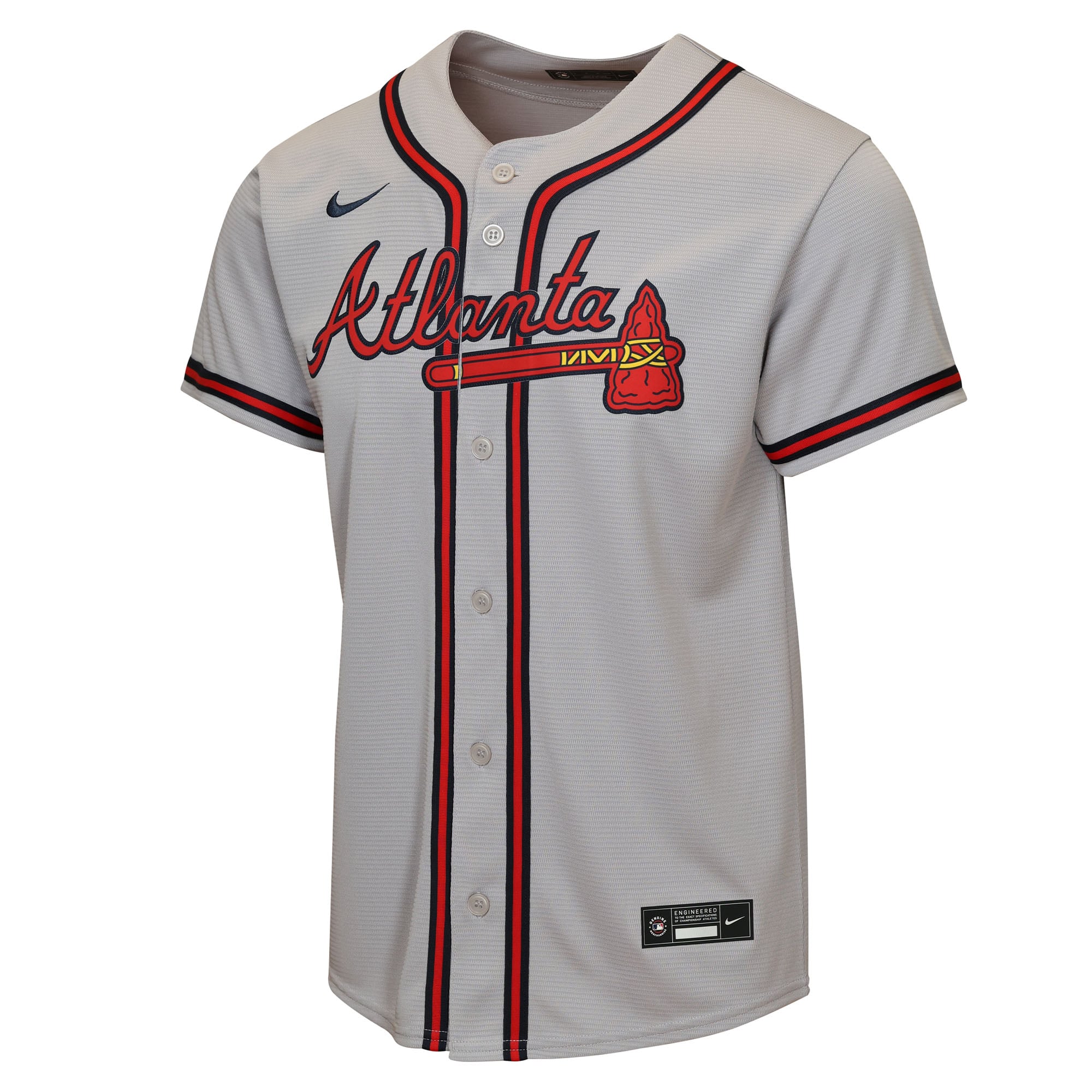 Atlanta Braves Youth Road Jersey - Gray - Image 3