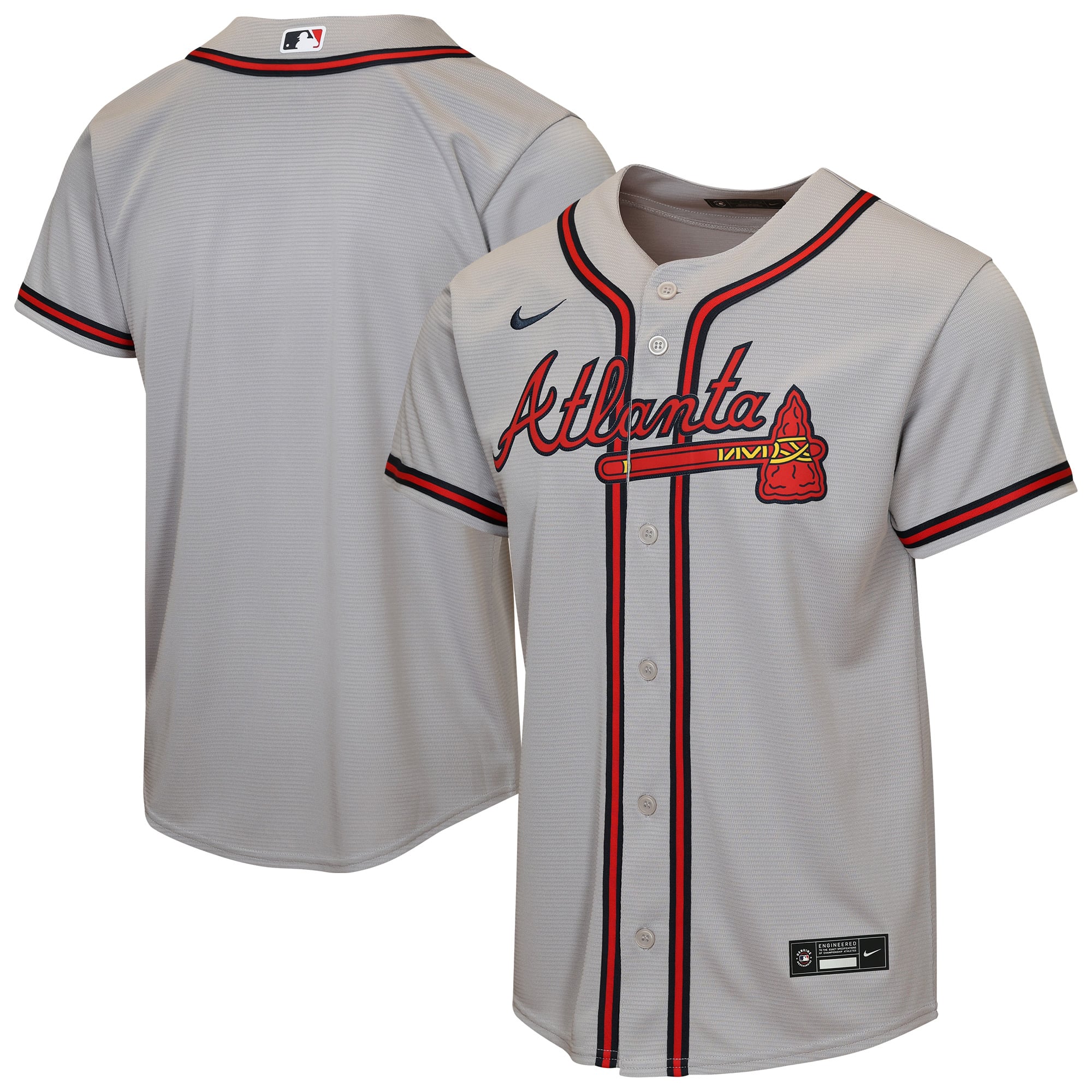 Atlanta Braves Youth Road Jersey - Gray