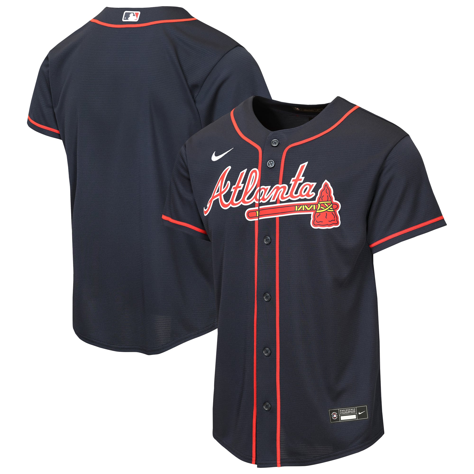 Atlanta Braves Youth Road Jersey - Navy