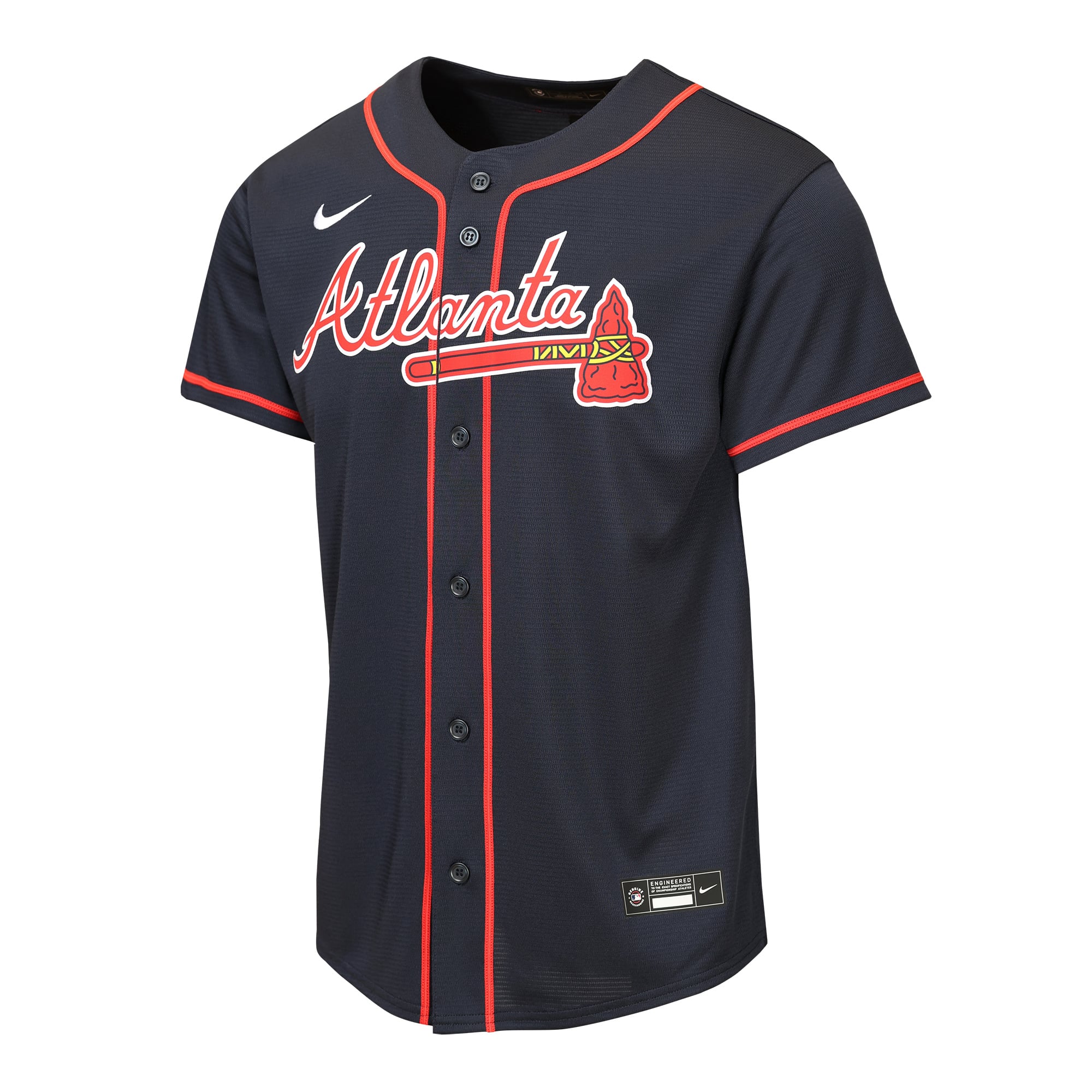 Atlanta Braves Youth Road Jersey - Navy - Image 3