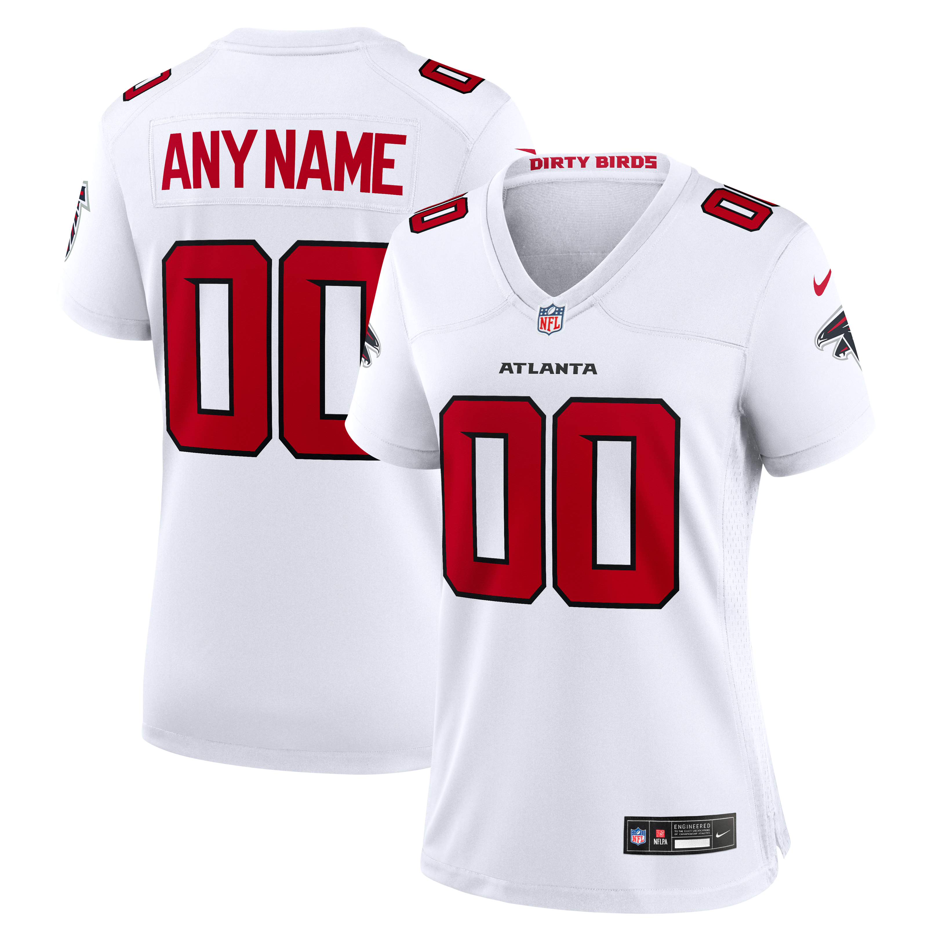 Atlanta Falcons Women's Custom Game Jersey - White - Image 2