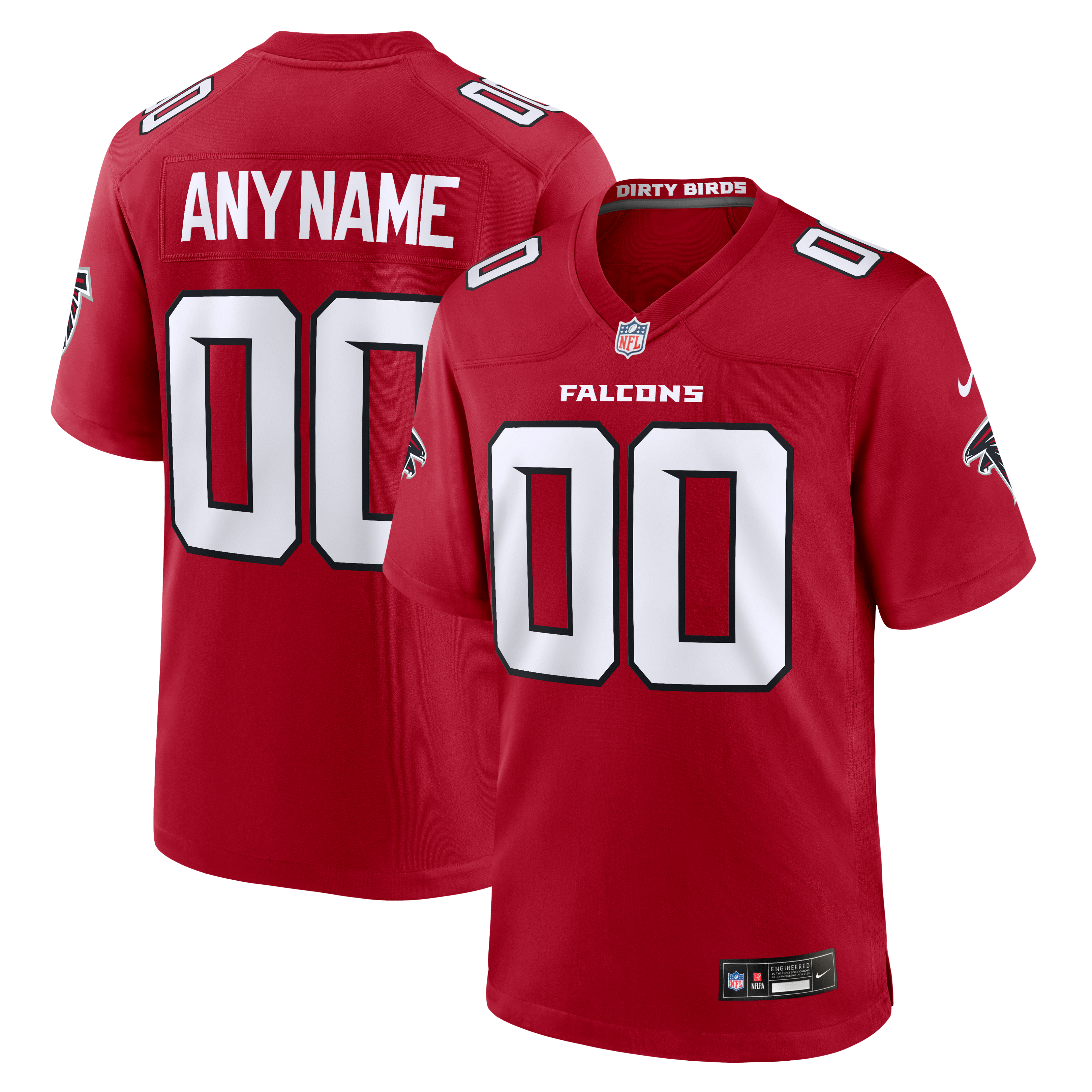 Atlanta Falcons Youth Custom Game Jersey - Red - Image 2