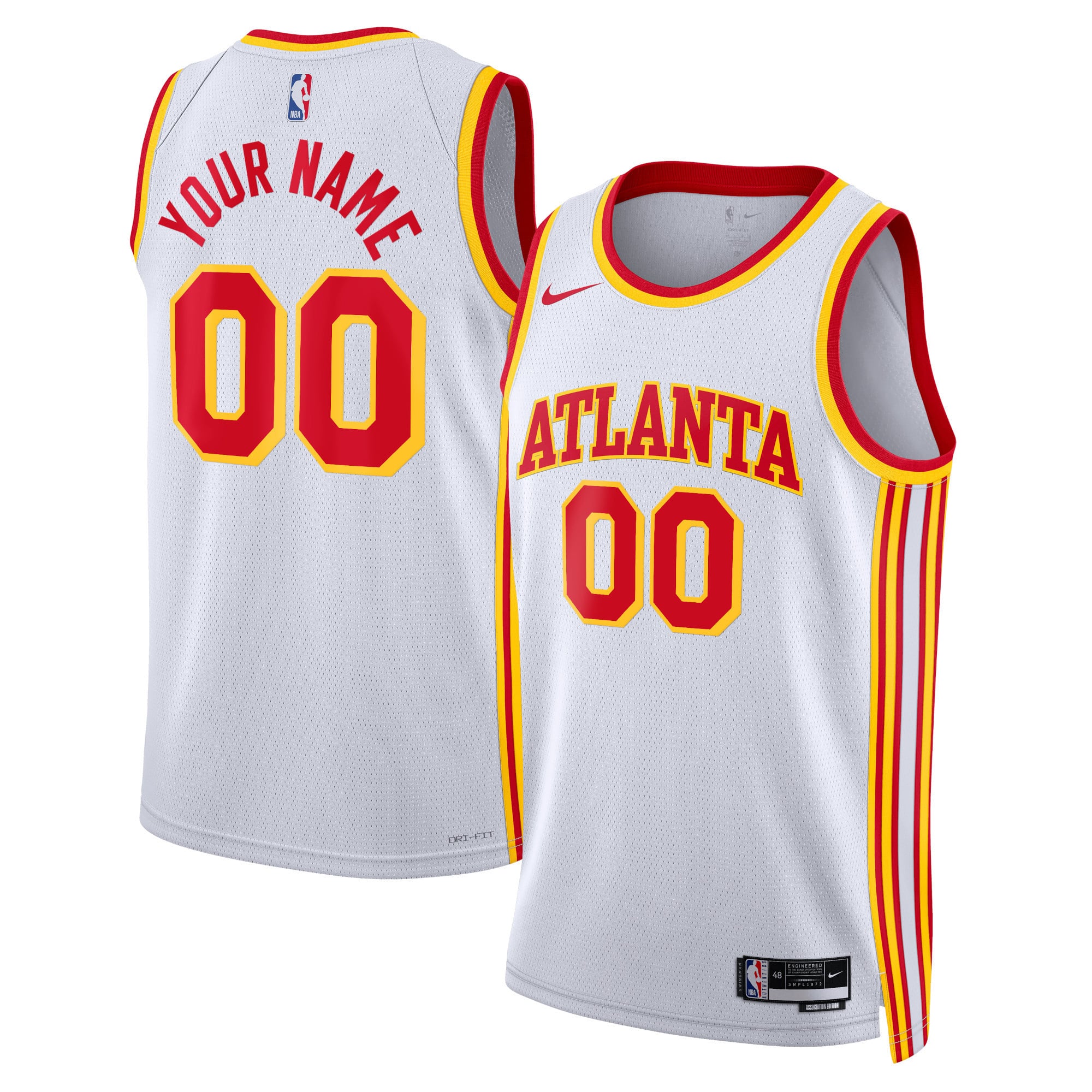 Atlanta Hawks Unisex Swingman Custom Jersey White - Association Edition - White
