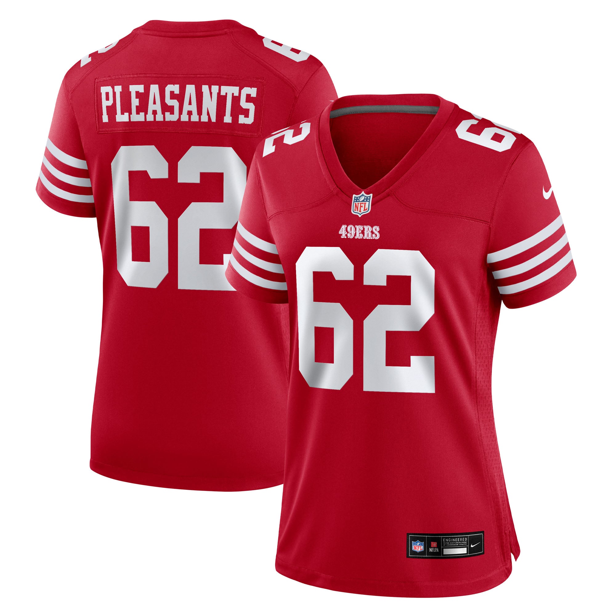 Austen Pleasants San Francisco 49ers Women's Team Game Jersey - Scarlet - Image 2