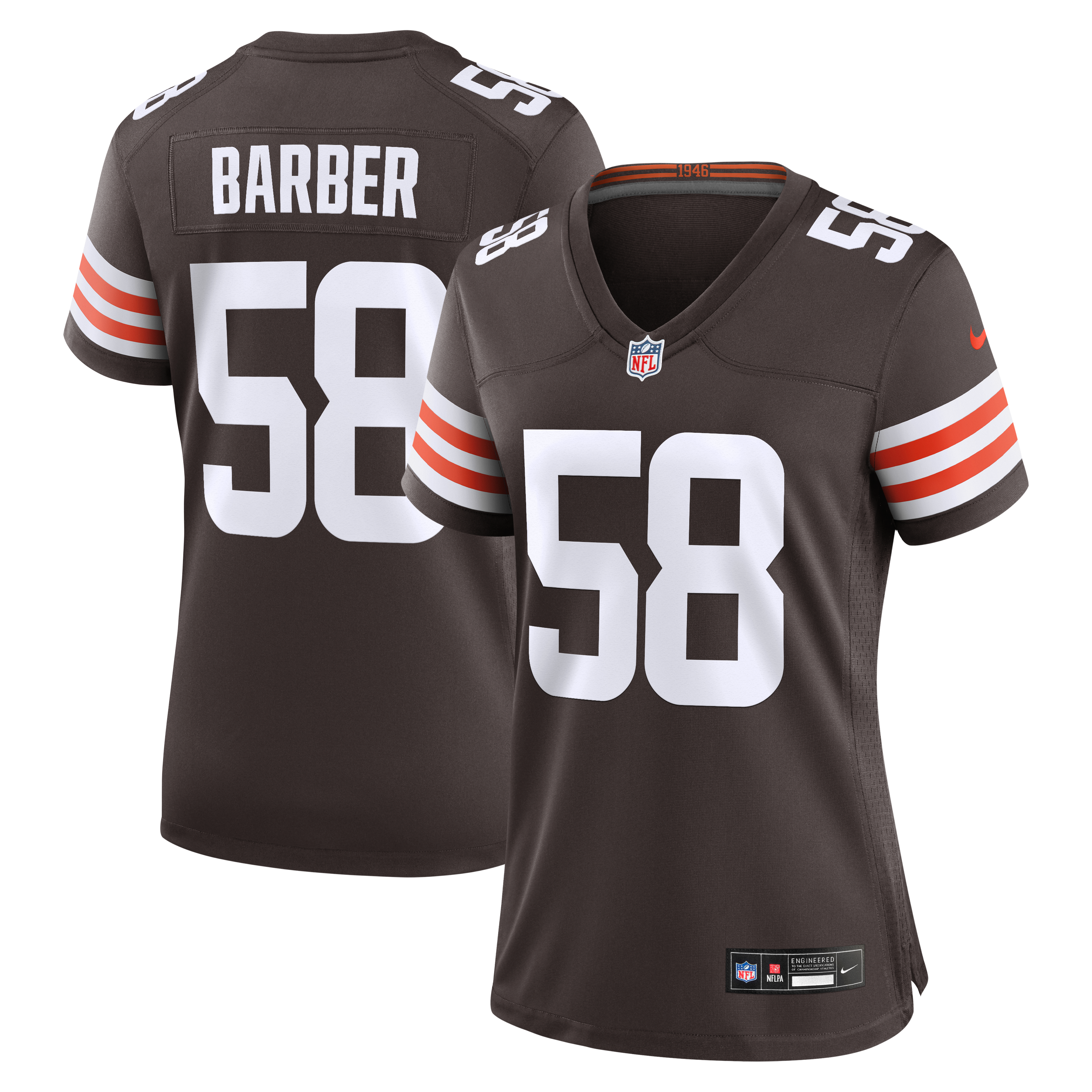 Austin Barber Cleveland Browns Women's Team Game Jersey - Brown