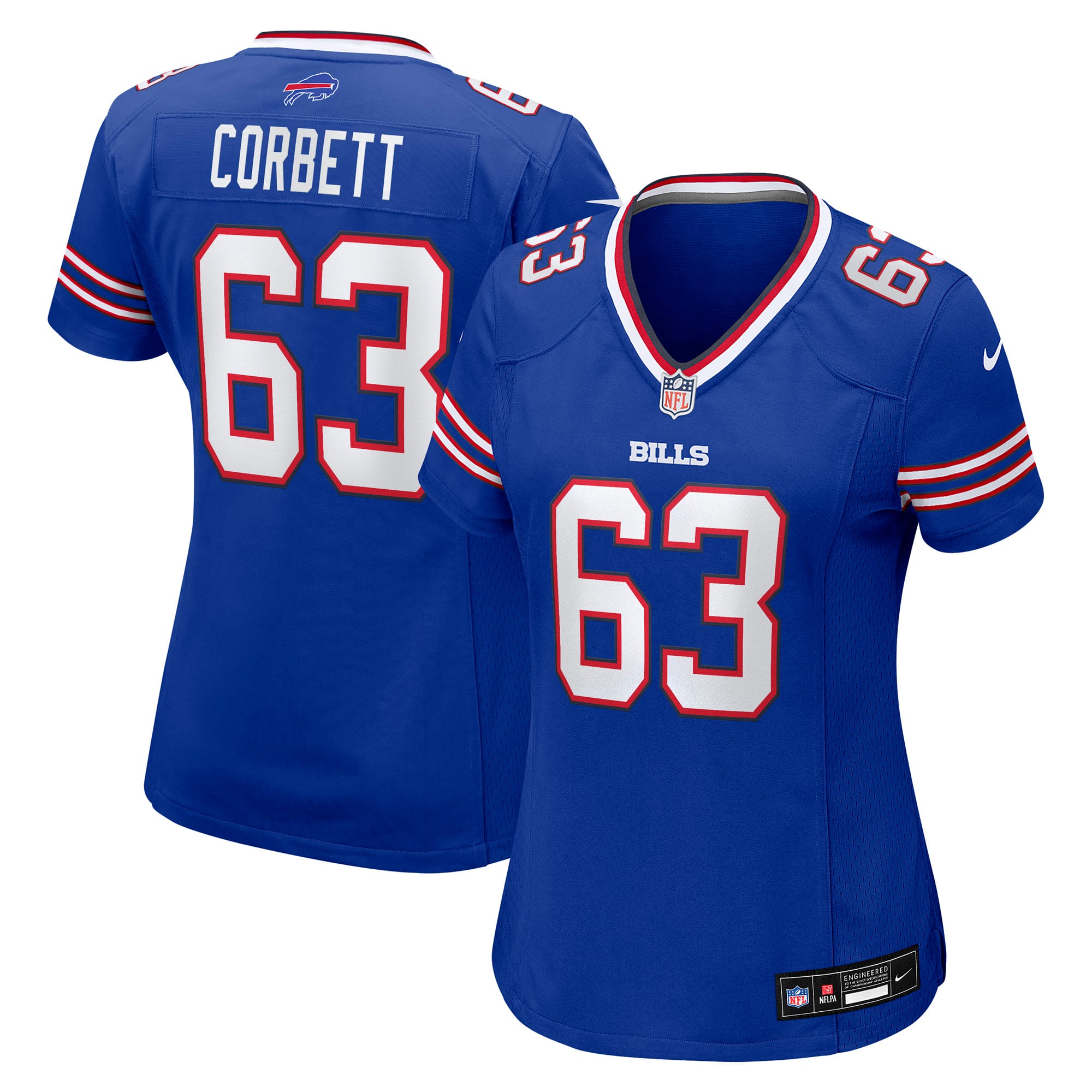 Austin Corbett Buffalo Bills Women's Team Game Jersey - Royal - Image 2