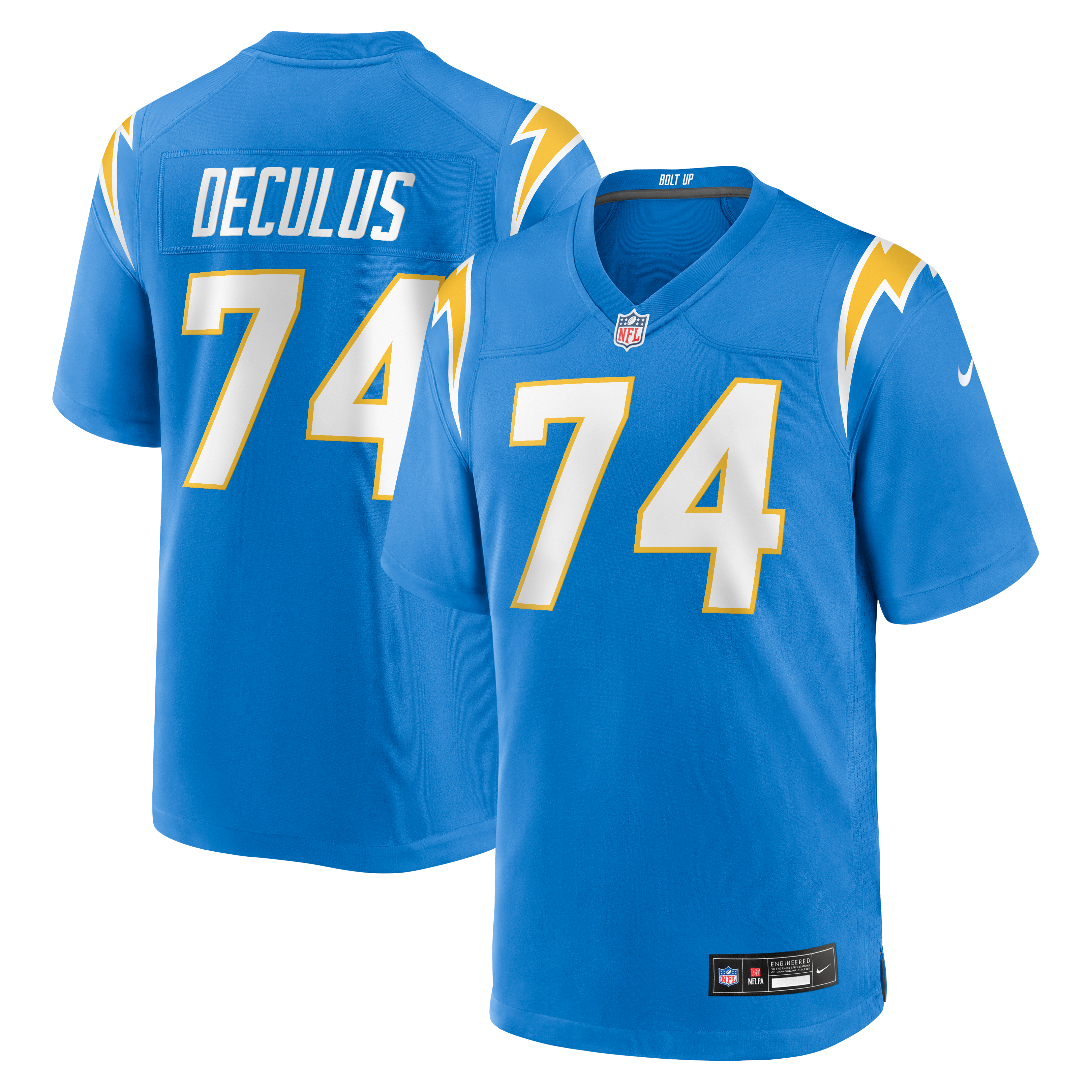 Austin Deculus Los Angeles Chargers Team Game Jersey - Powder Blue