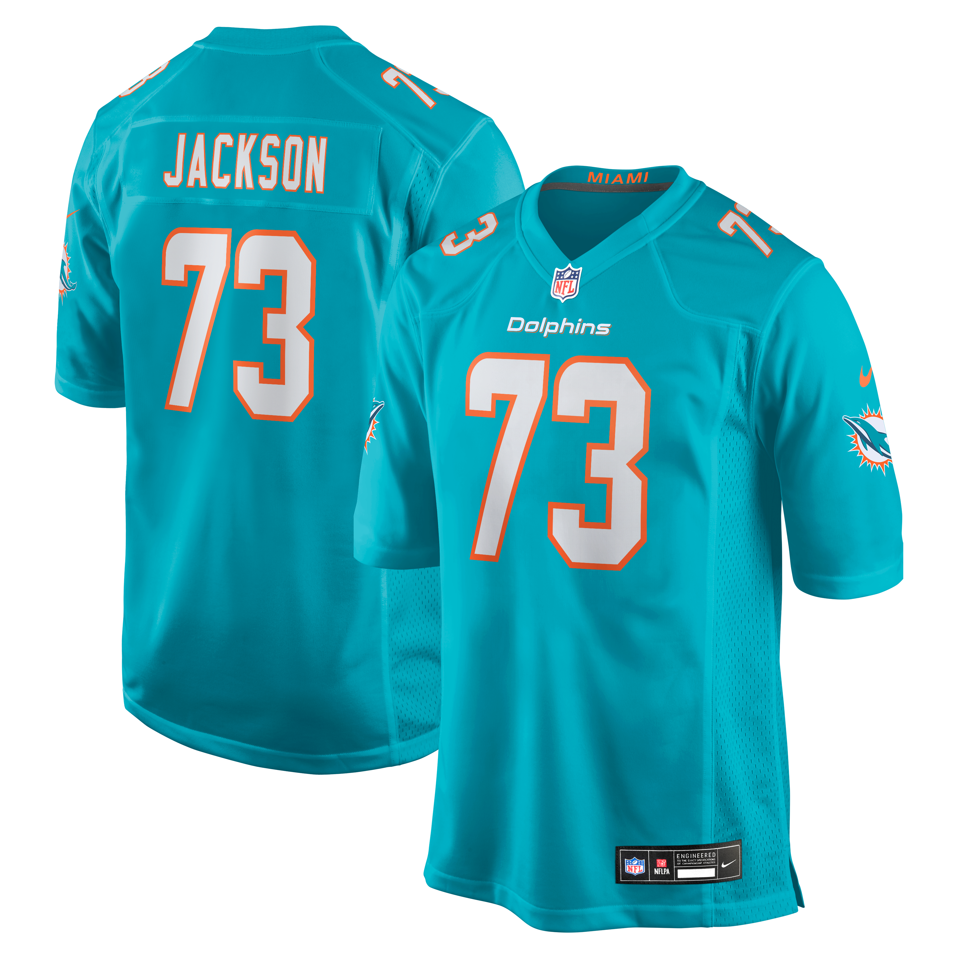Austin Jackson Miami Dolphins Game Jersey - Aqua - Image 2
