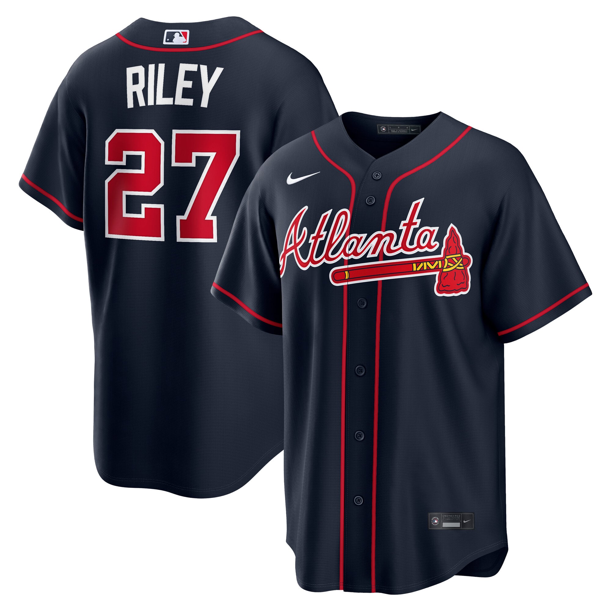 Austin Riley Atlanta Braves Alternate Jersey - Navy