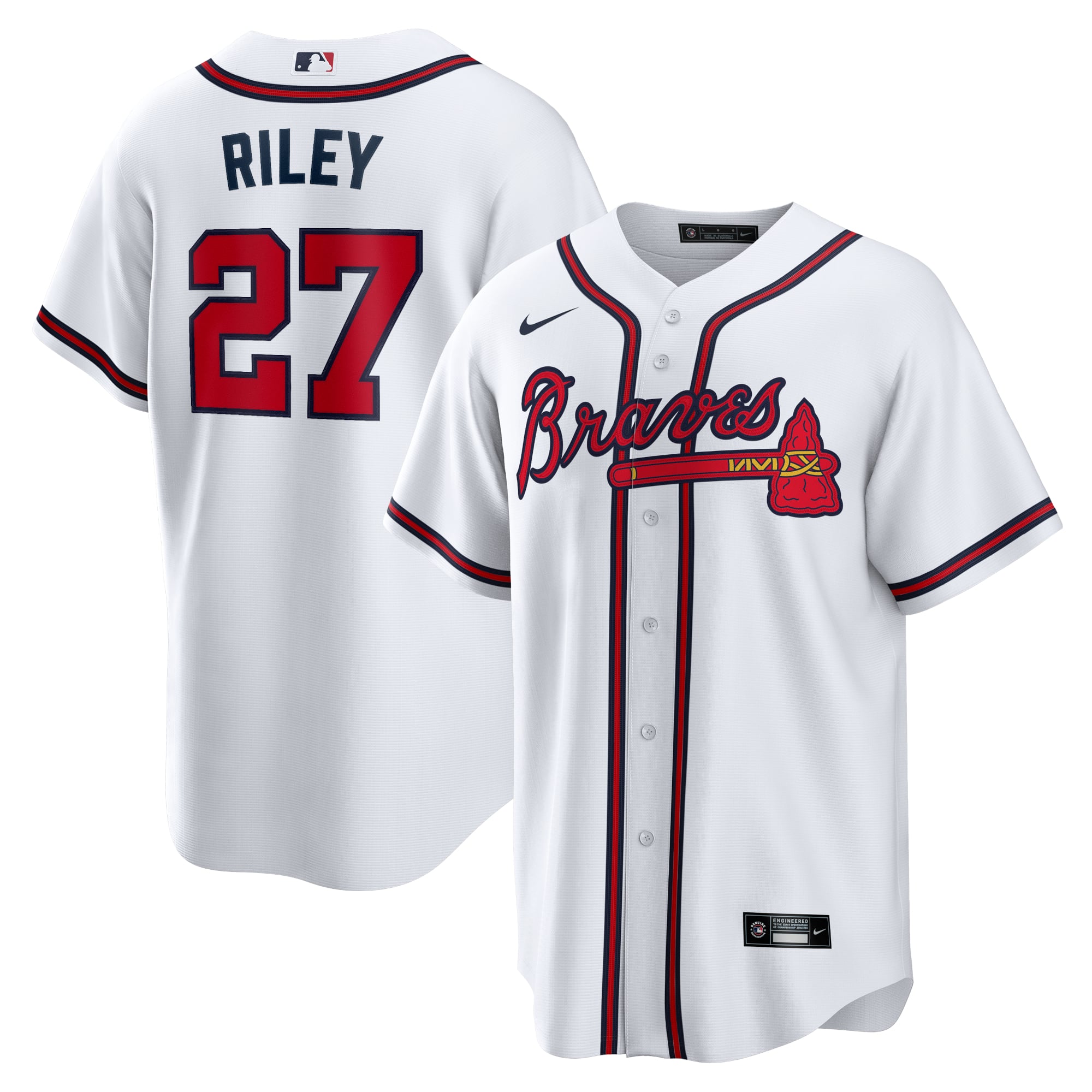 Austin Riley Atlanta Braves Home Player Jersey - White - Image 2