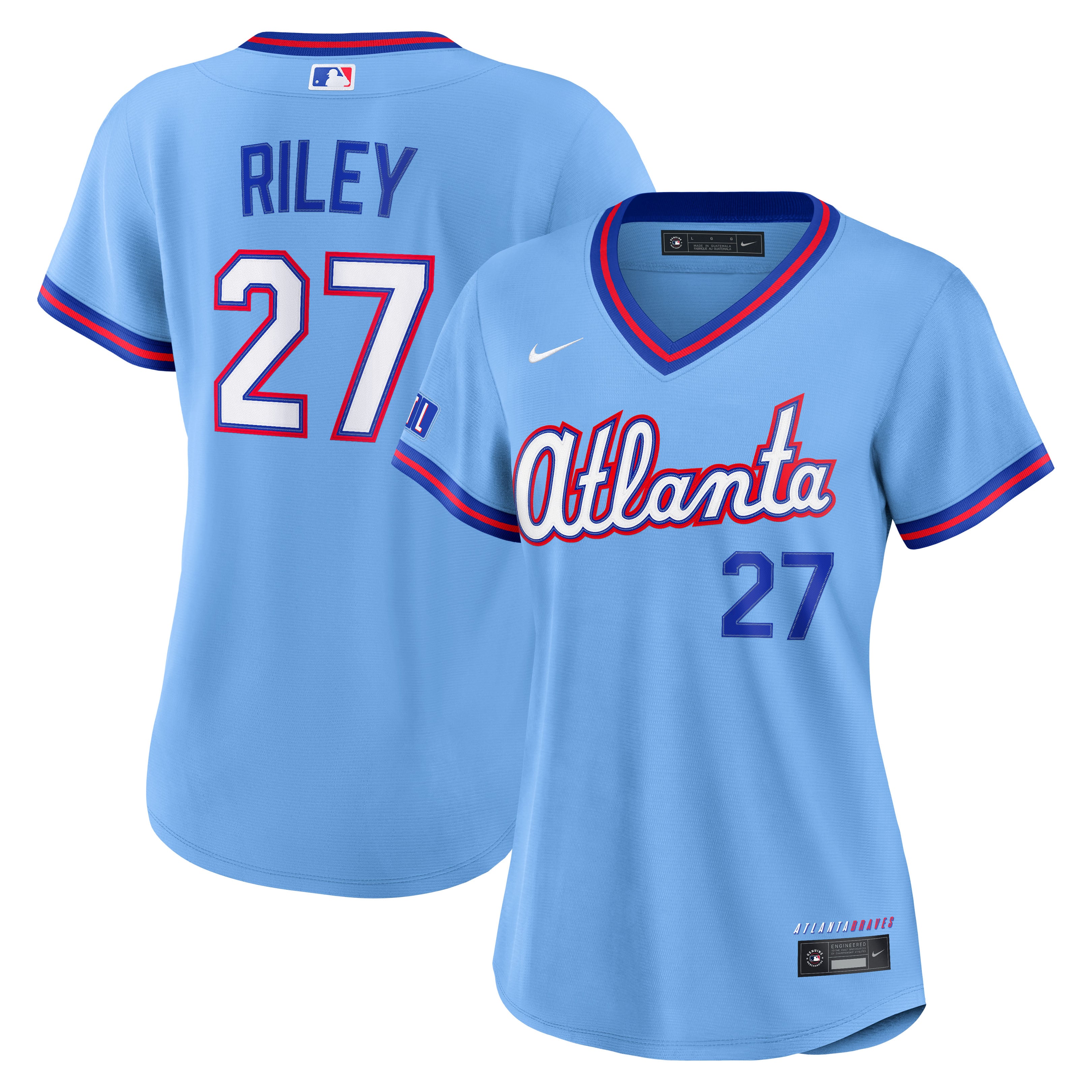 Austin Riley Atlanta Braves Women's 2026 City Connect Stadium Jersey - Powder Blue - Image 2