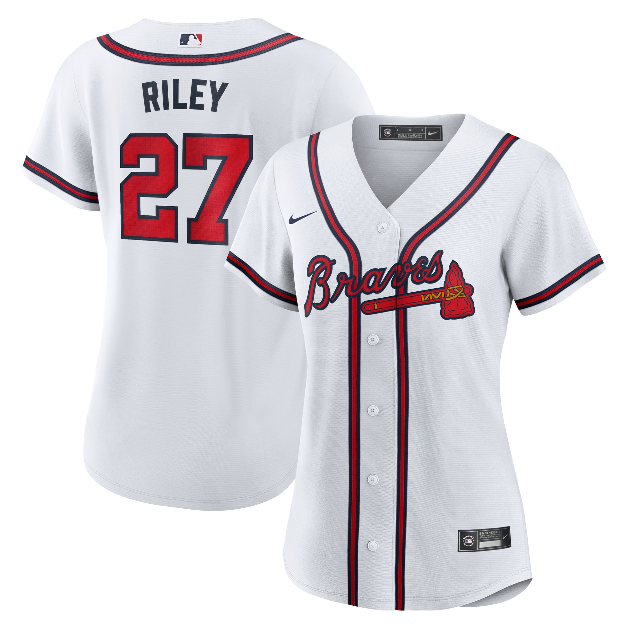 Austin Riley Atlanta Braves Women's Home Jersey - White - Image 2