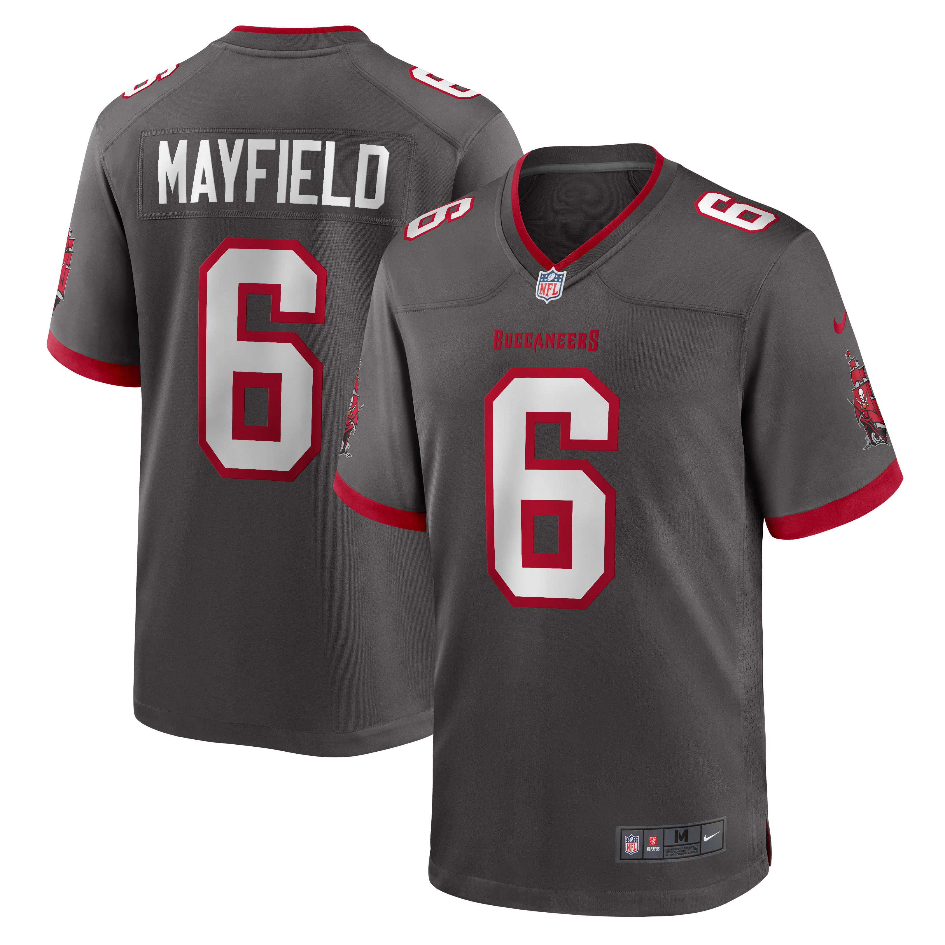 Baker Mayfield Tampa Bay Buccaneers Alternate Game Player Jersey - Pewter - Image 2