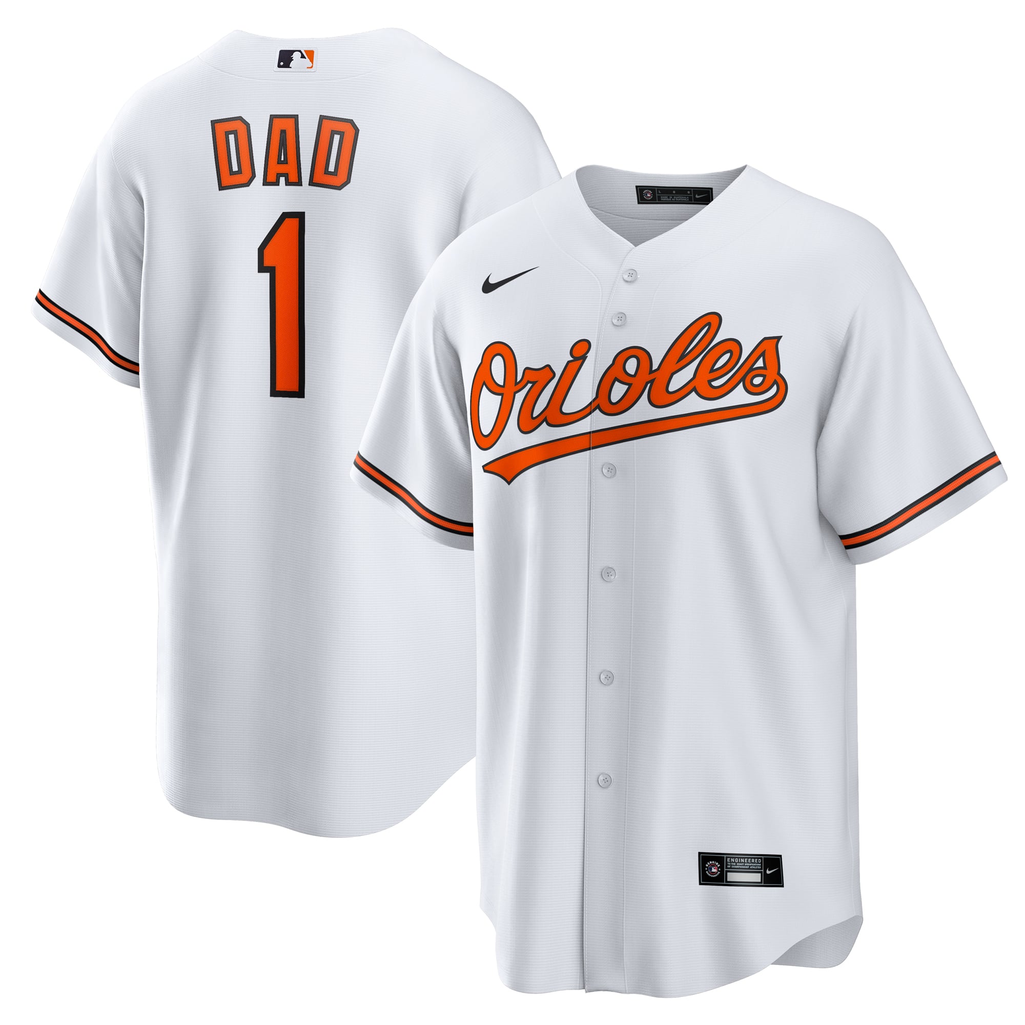 Baltimore Orioles #1 Dad Home Jersey - White - Image 2