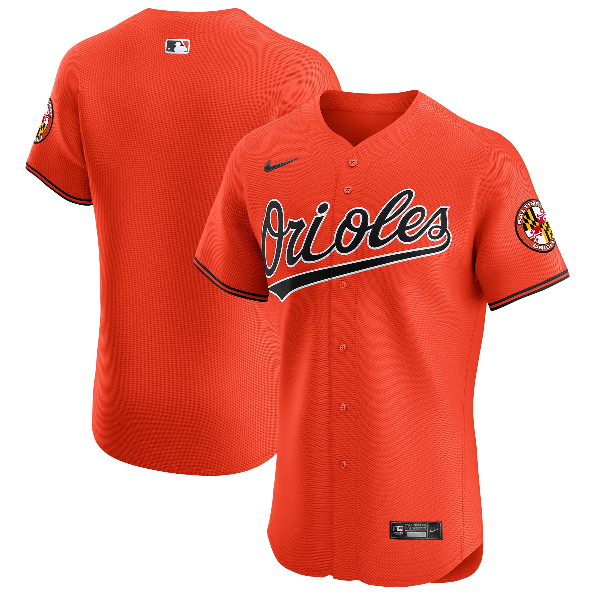 Baltimore Orioles Alternate Vapor Premier Elite Patch Jersey - Orange - Image 2