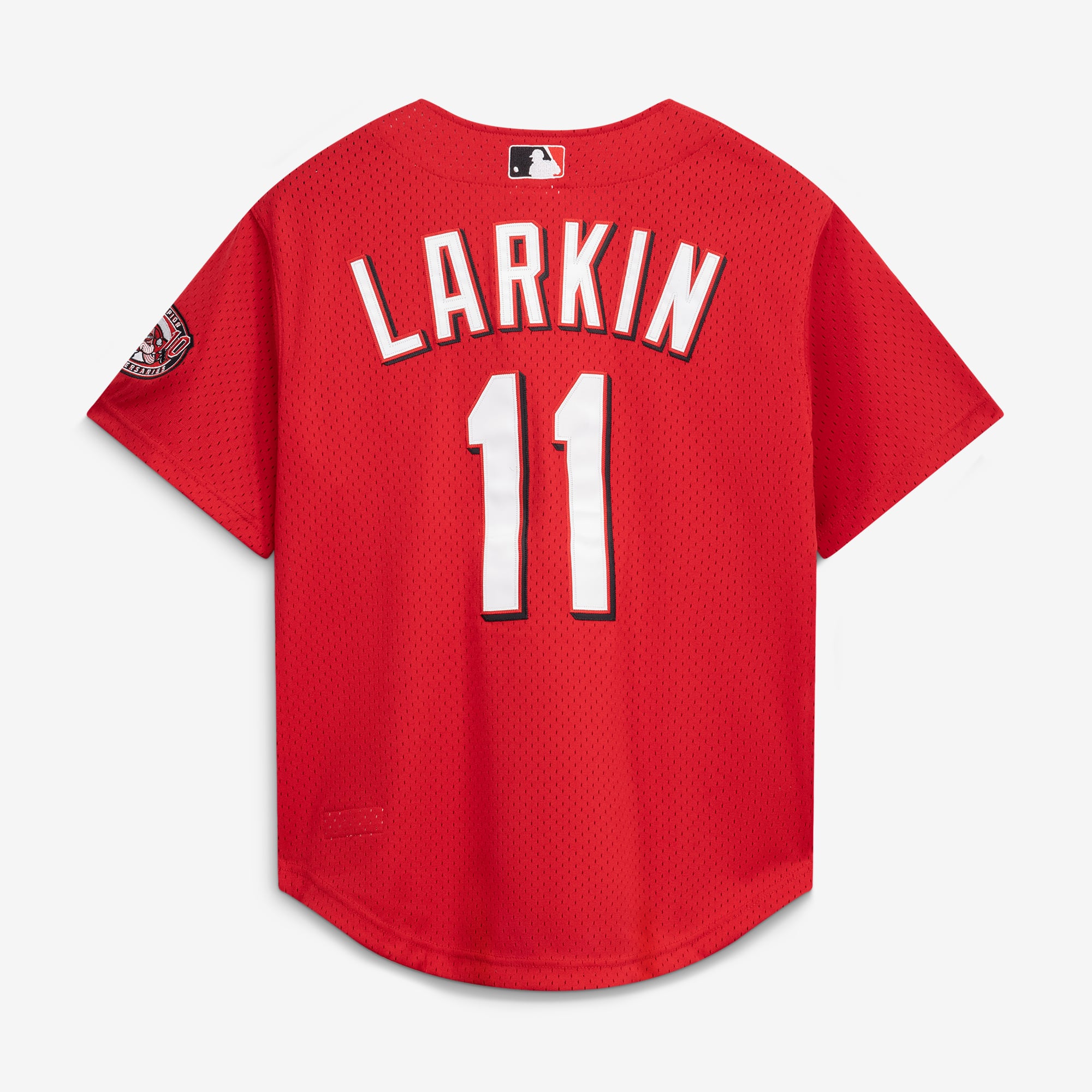 Barry Larkin Cincinnati Reds Cooperstown Collection Mesh Batting Practice Button-Up Jersey - Scarlet - Image 4