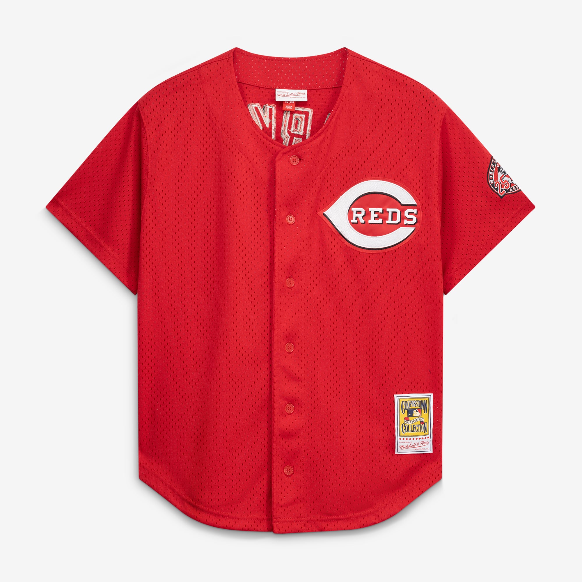 Barry Larkin Cincinnati Reds Cooperstown Collection Mesh Batting Practice Button-Up Jersey - Scarlet - Image 3