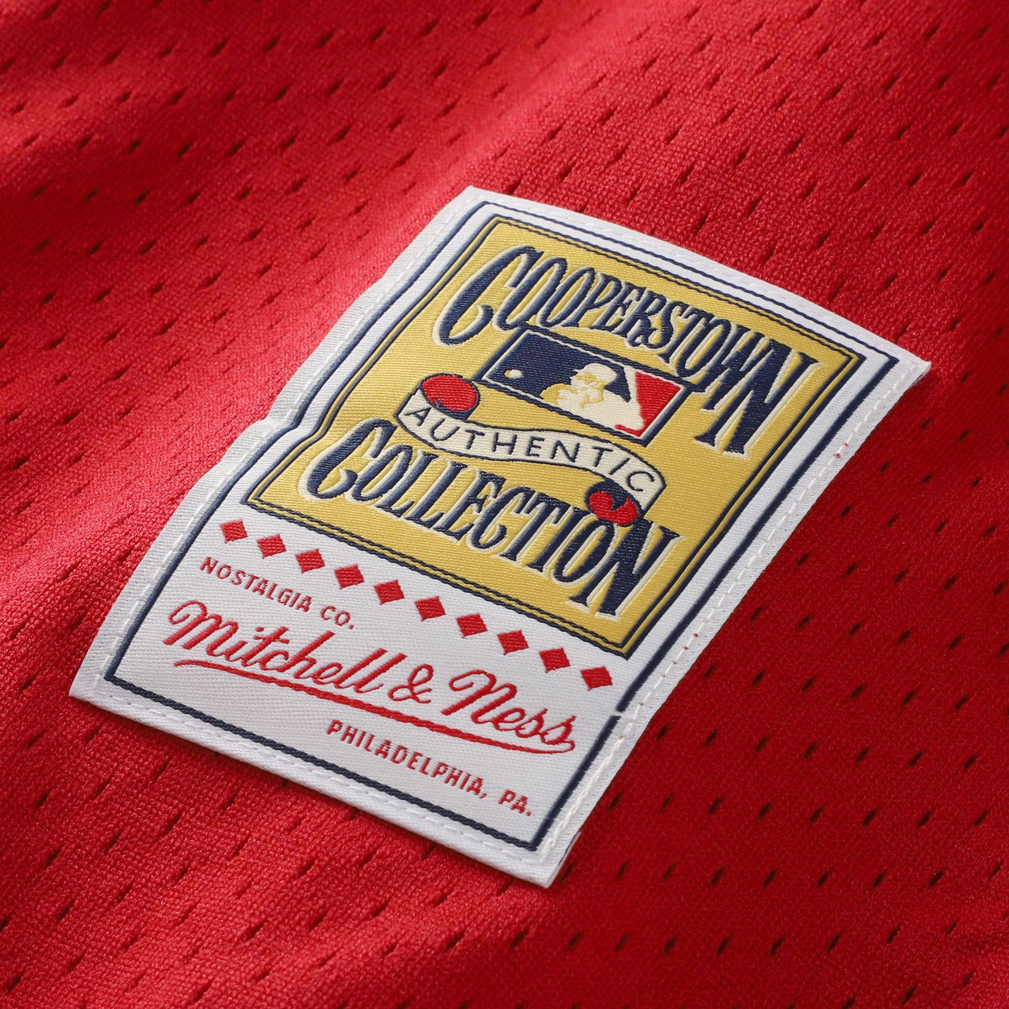 Barry Larkin Cincinnati Reds Cooperstown Collection Mesh Batting Practice Button-Up Jersey - Scarlet - Image 9