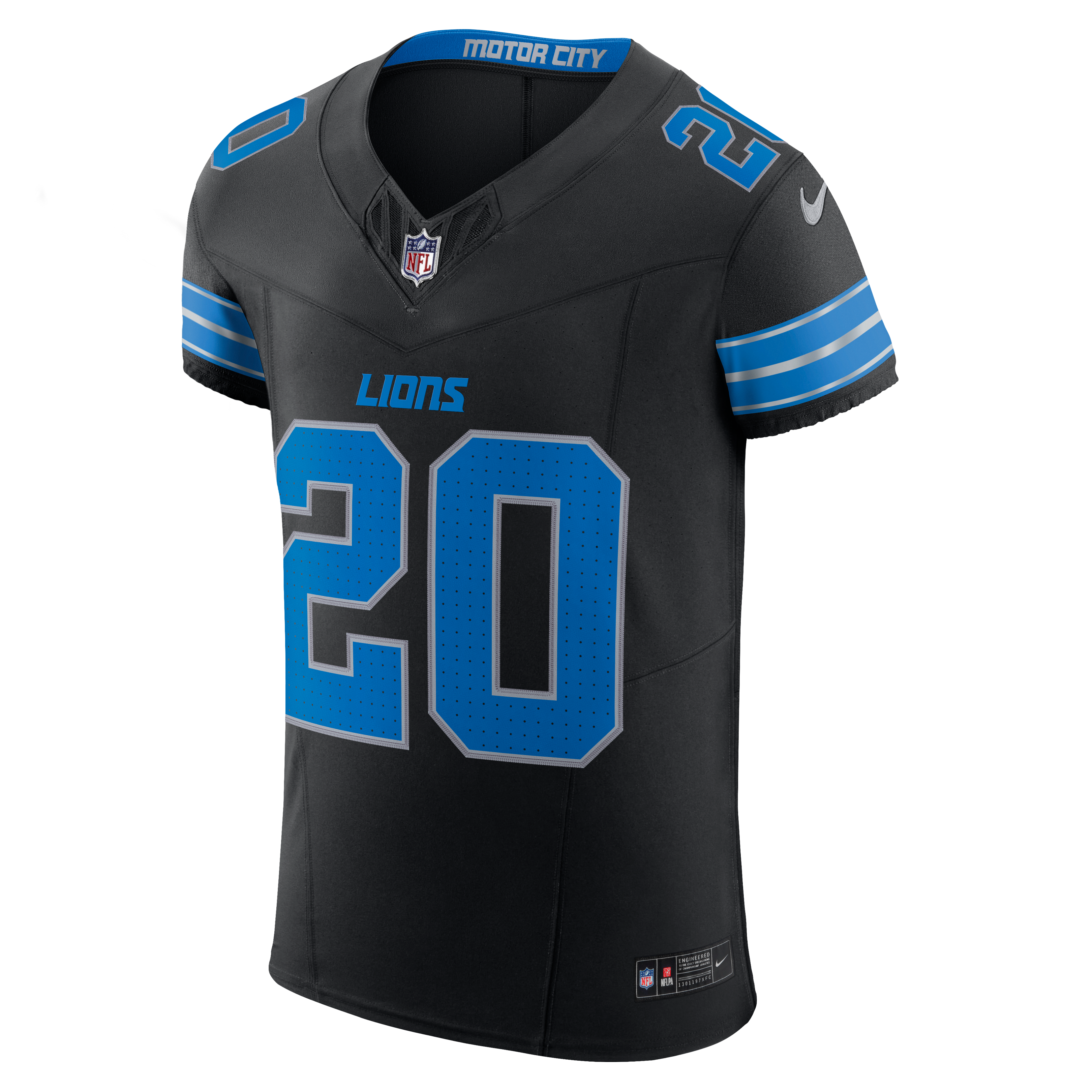 Barry Sanders Detroit Lions Alternate Vapor F.U.S.E. Elite Jersey - Black - Image 3