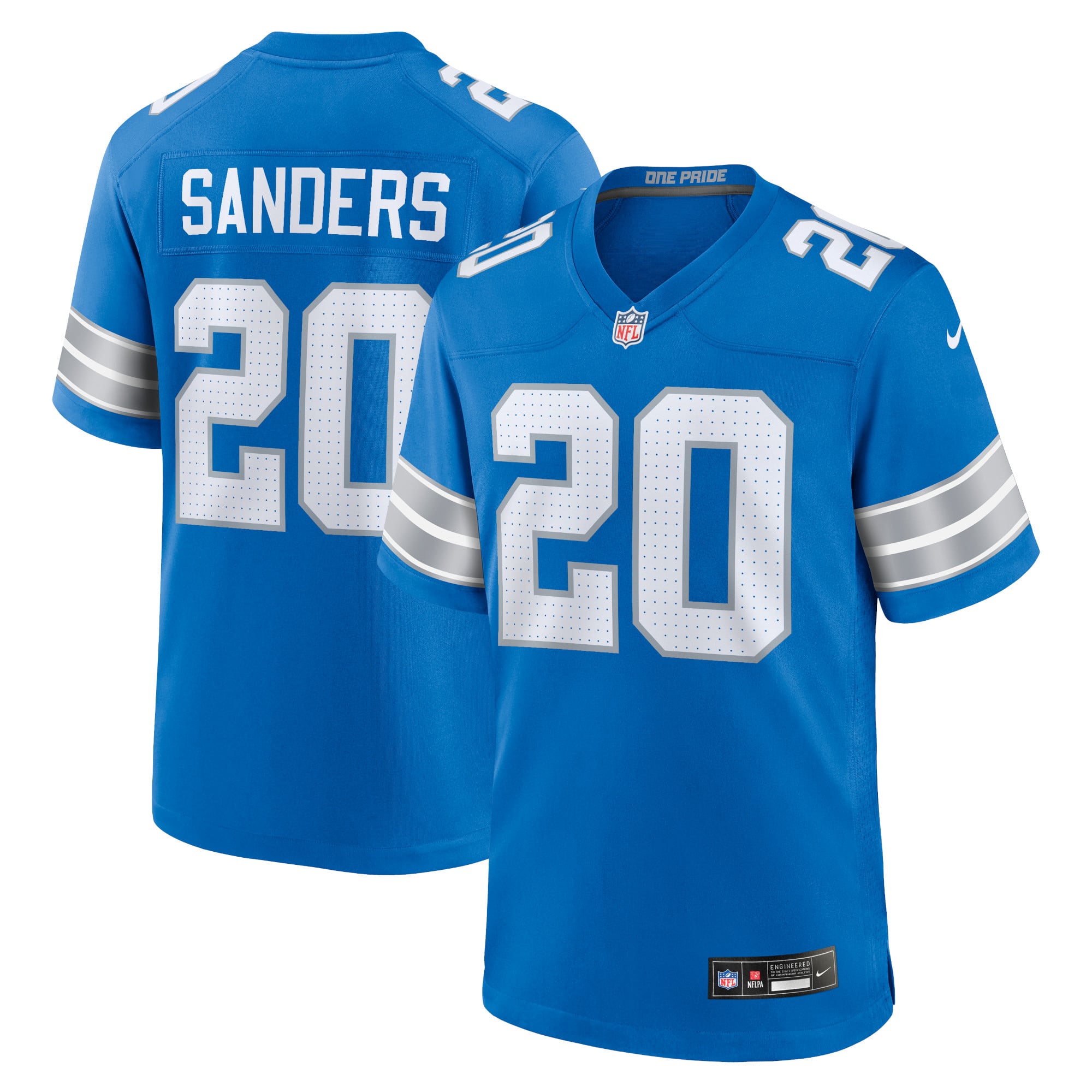 Barry Sanders Detroit Lions Retired Player Game Jersey - Blue - Image 2