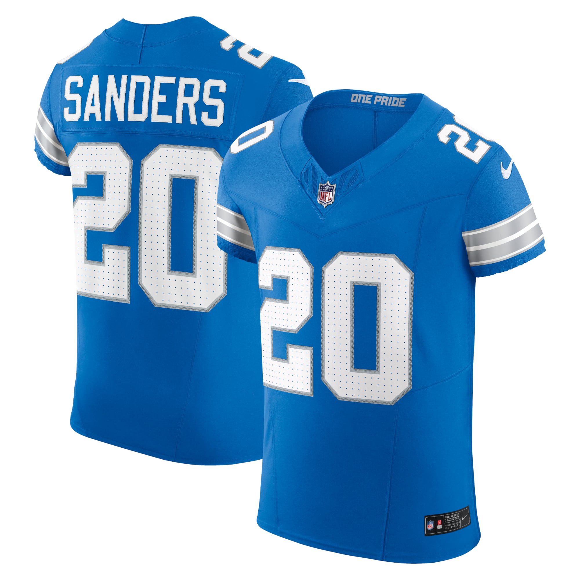 Barry Sanders Detroit Lions Team Vapor F.U.S.E. Elite Jersey - Blue - Image 2