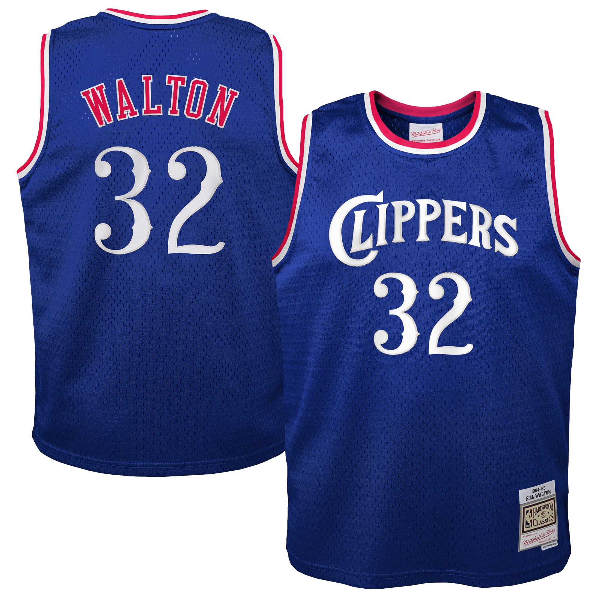 Bill Walton LA Clippers Youth 1984/85 Hardwood Classics Swingman Jersey - Royal - Image 2