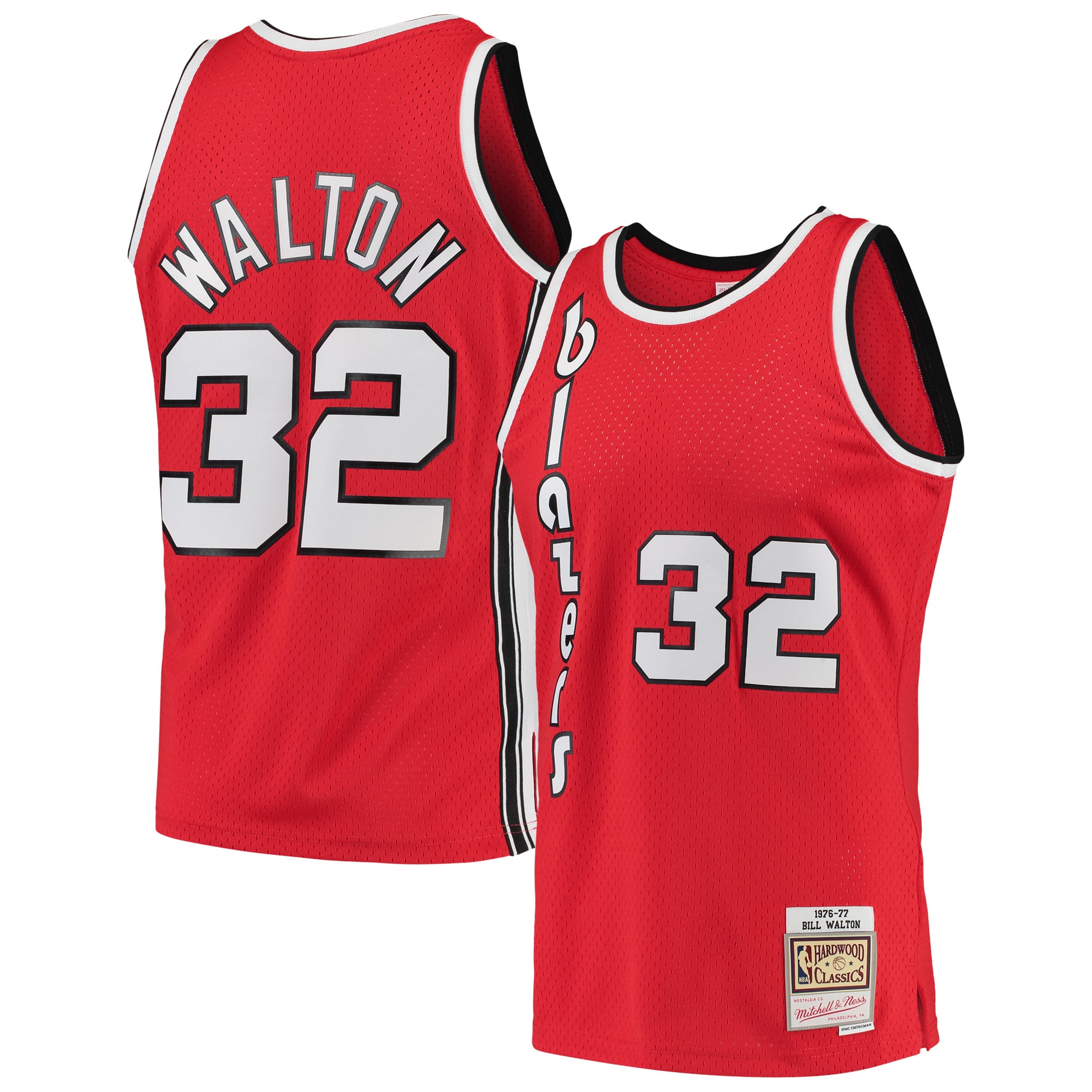 Bill Walton Portland Trail Blazers 1976/77 Hardwood Classics Swingman Jersey - Red - Image 2