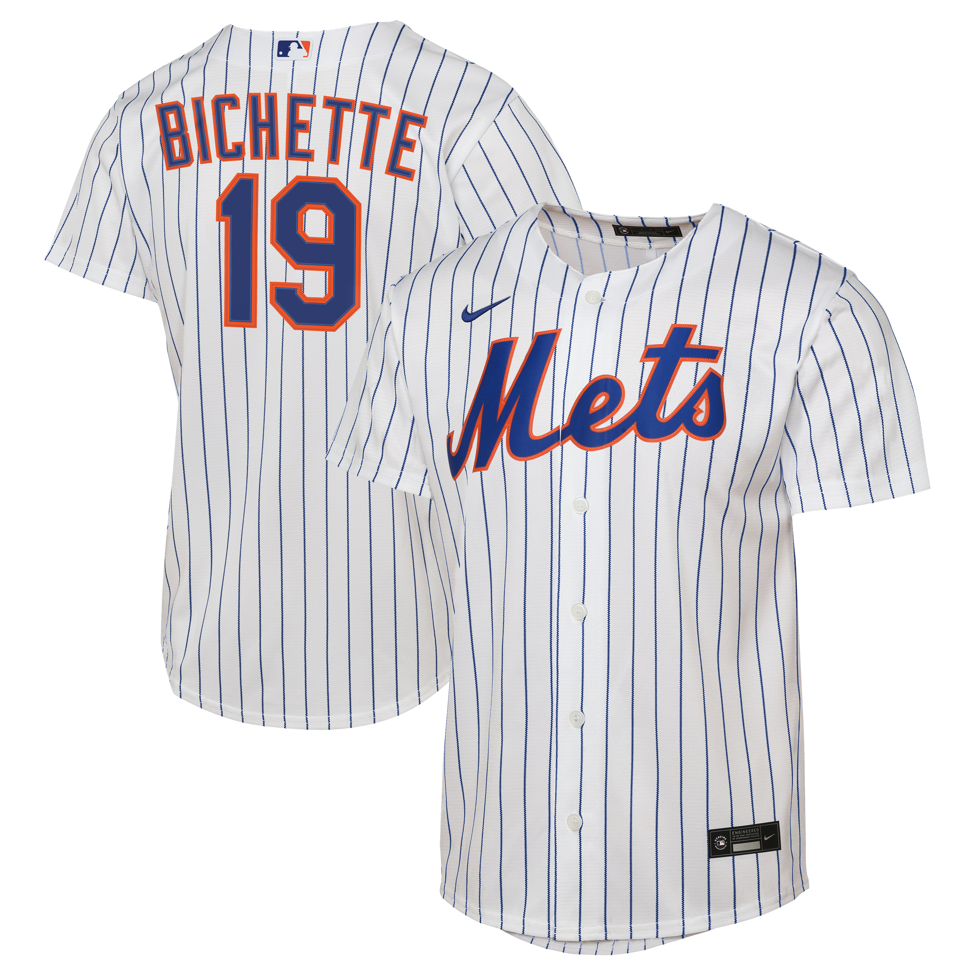 Bo Bichette New York Mets Youth Home Baseline Jersey - White - Image 2