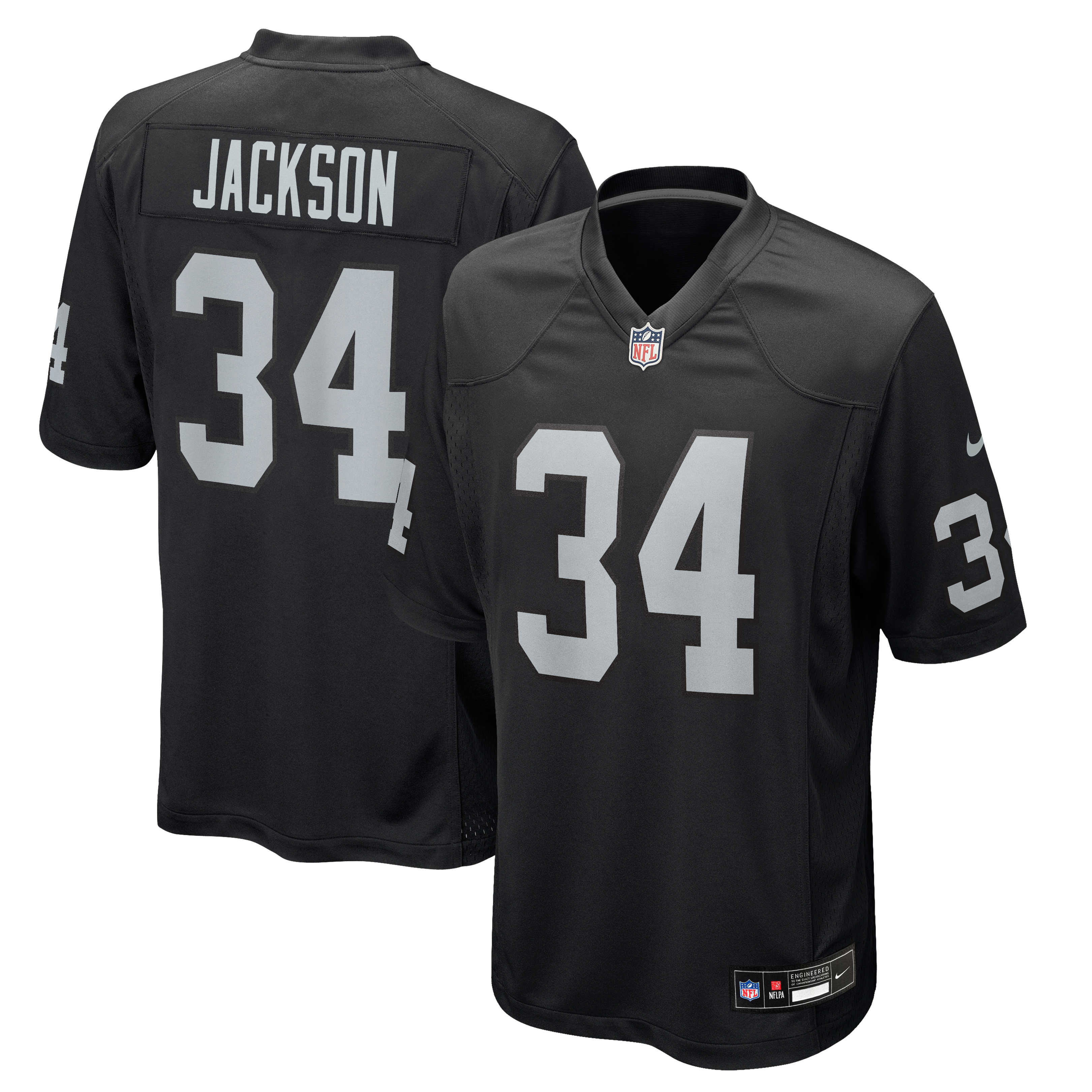 Bo Jackson Las Vegas Raiders Game Retired Player Jersey - Black