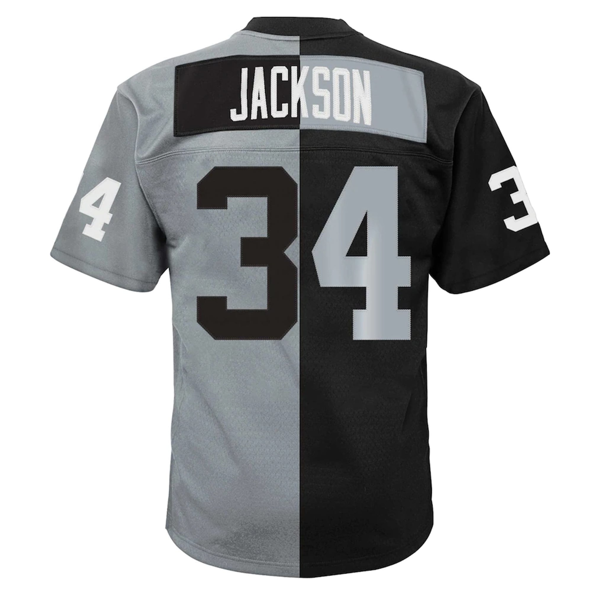 Bo Jackson Las Vegas Raiders Big & Tall Split Legacy Retired Player Jersey - Black/Silver - Image 5