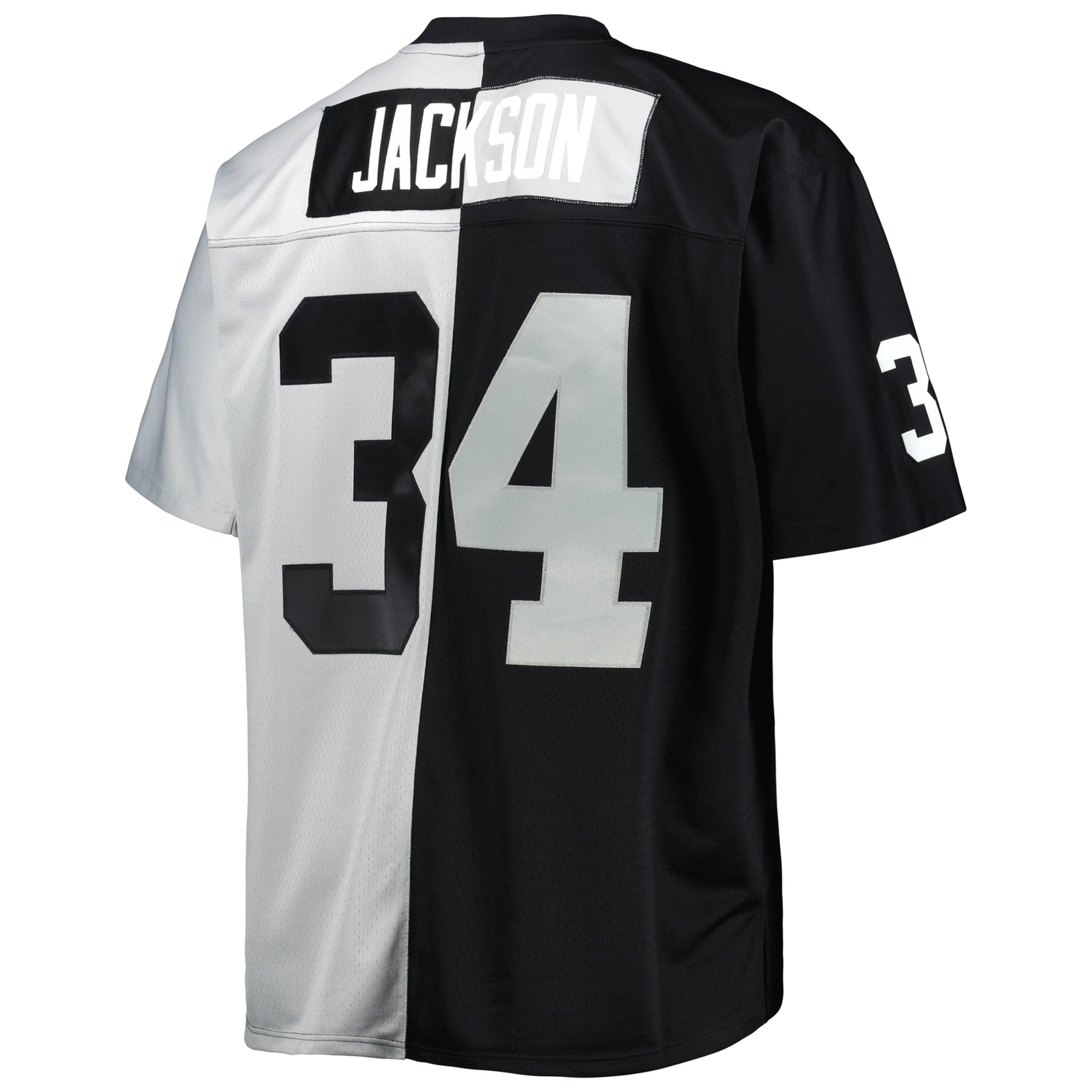 Bo Jackson Las Vegas Raiders Big & Tall Split Legacy Retired Player Jersey - Black/Silver - Image 4