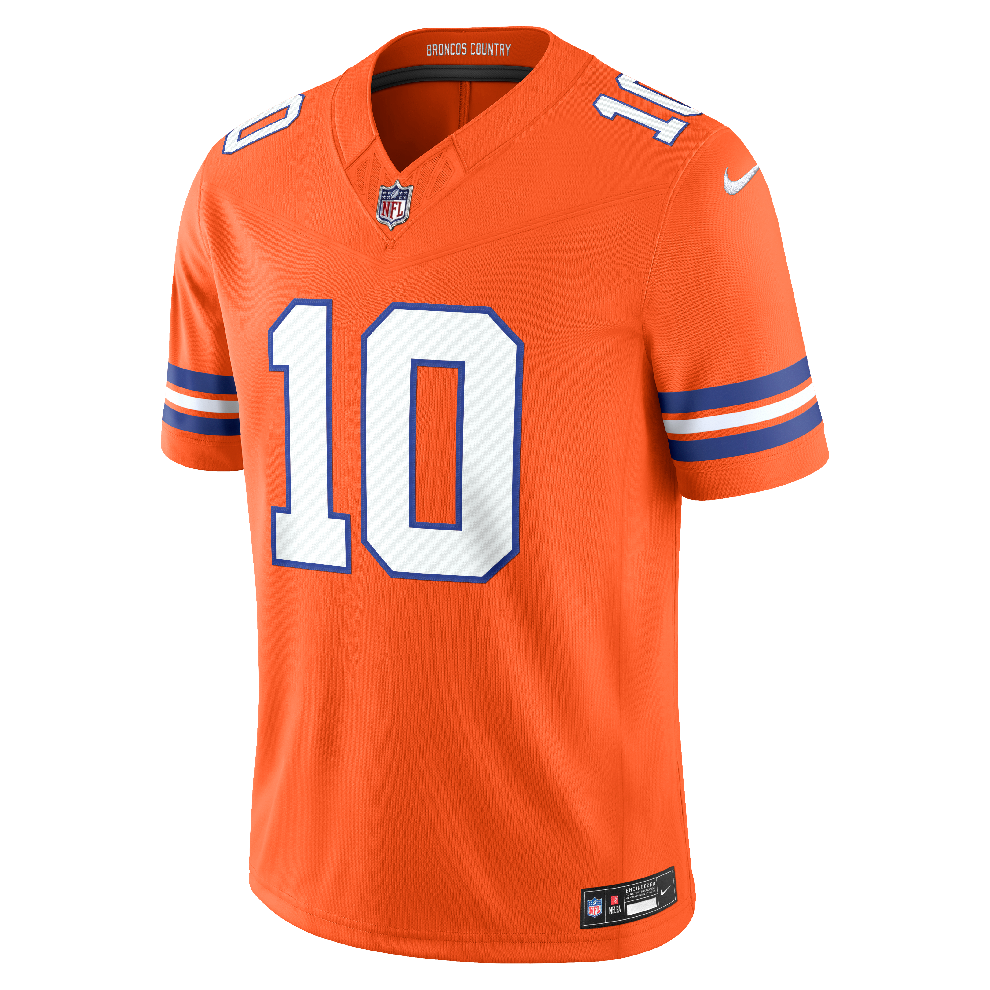 Bo Nix Denver Broncos Alternate Mile High Collection 1977 Throwback Vapor F.U.S.E. Stitched Limited Jersey - Orange - Image 3