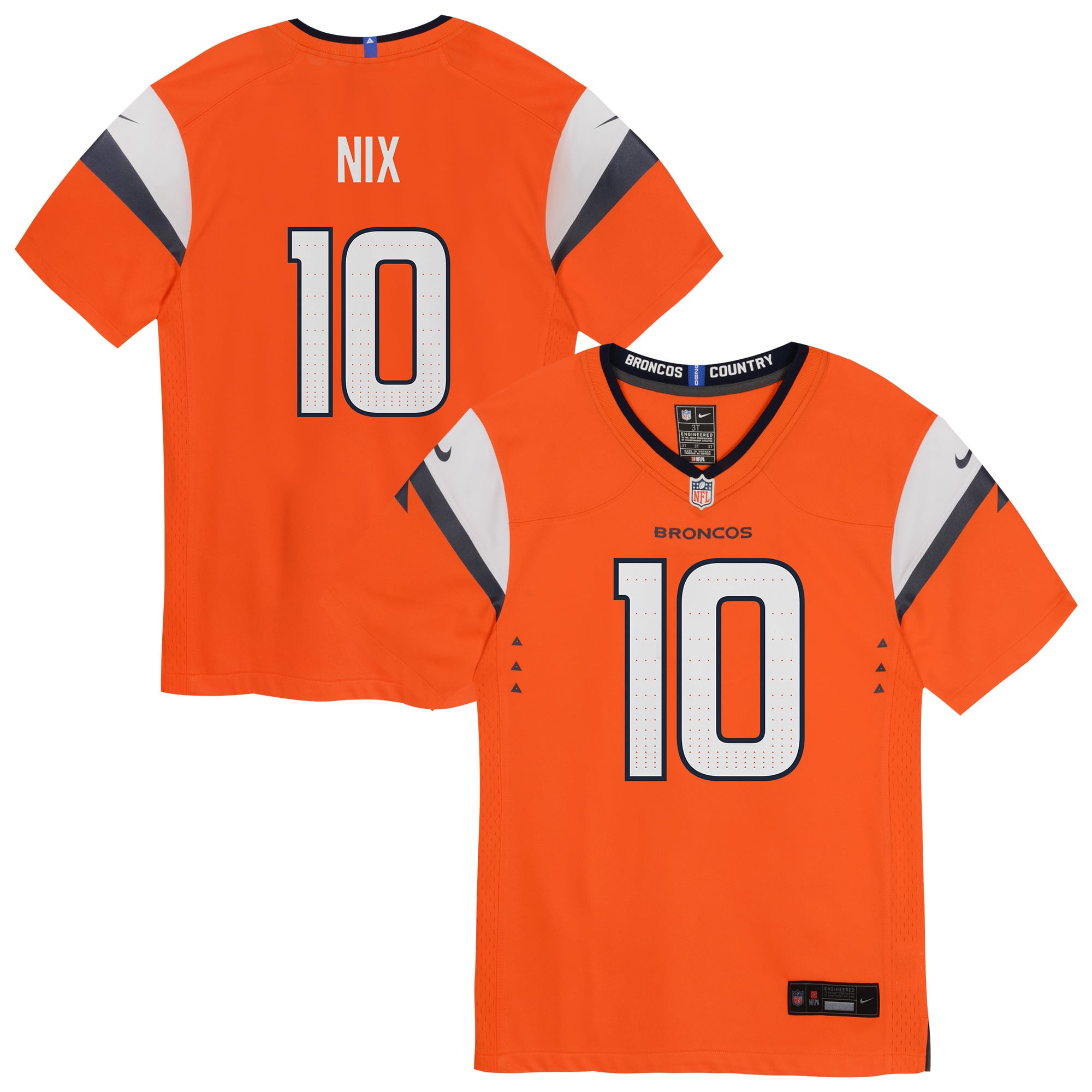Bo Nix Denver Broncos Infant Team Player Game Jersey - Orange - Image 2