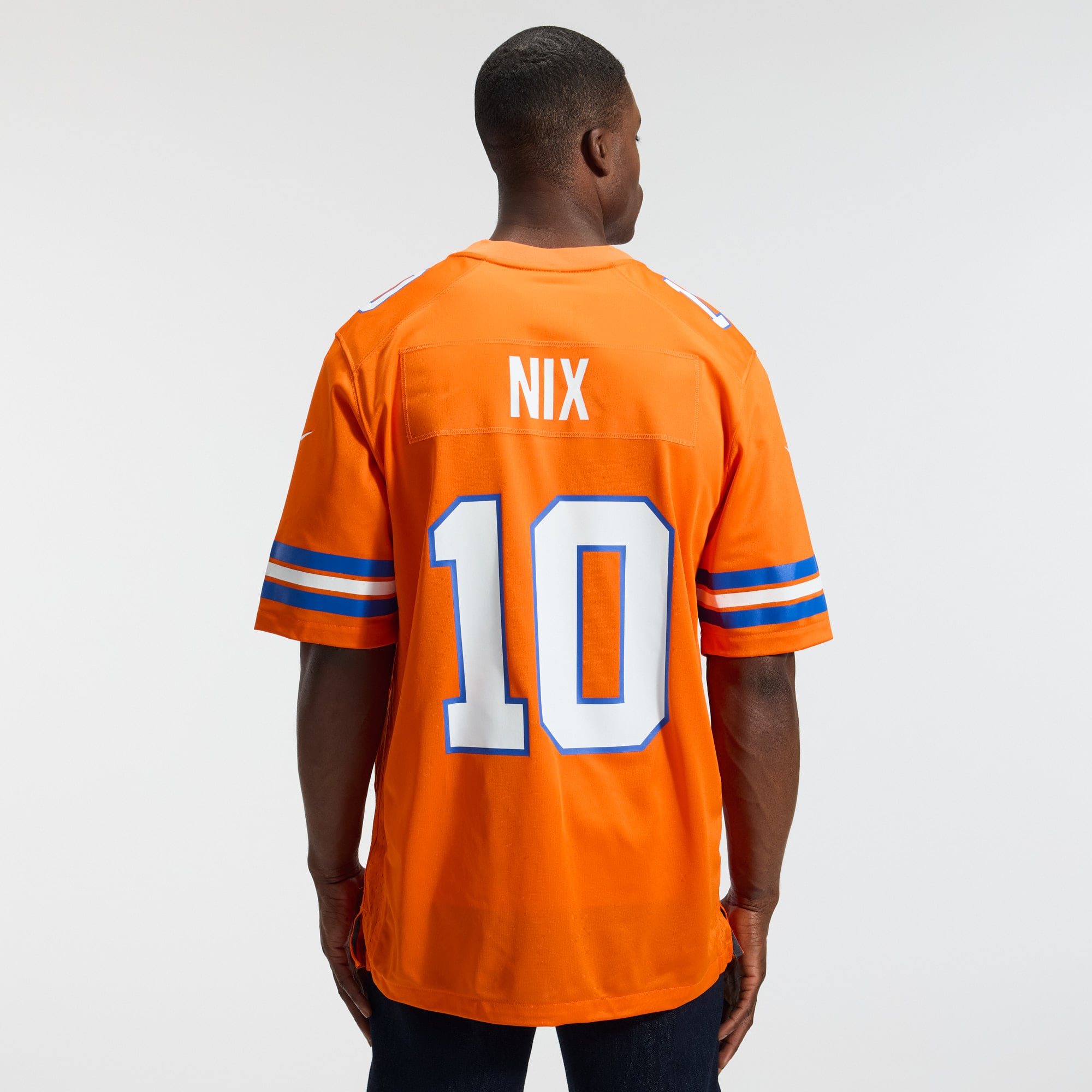 Bo Nix Denver Broncos Mile High Collection 1977 Throwback Player Game Jersey - Orange - Image 4