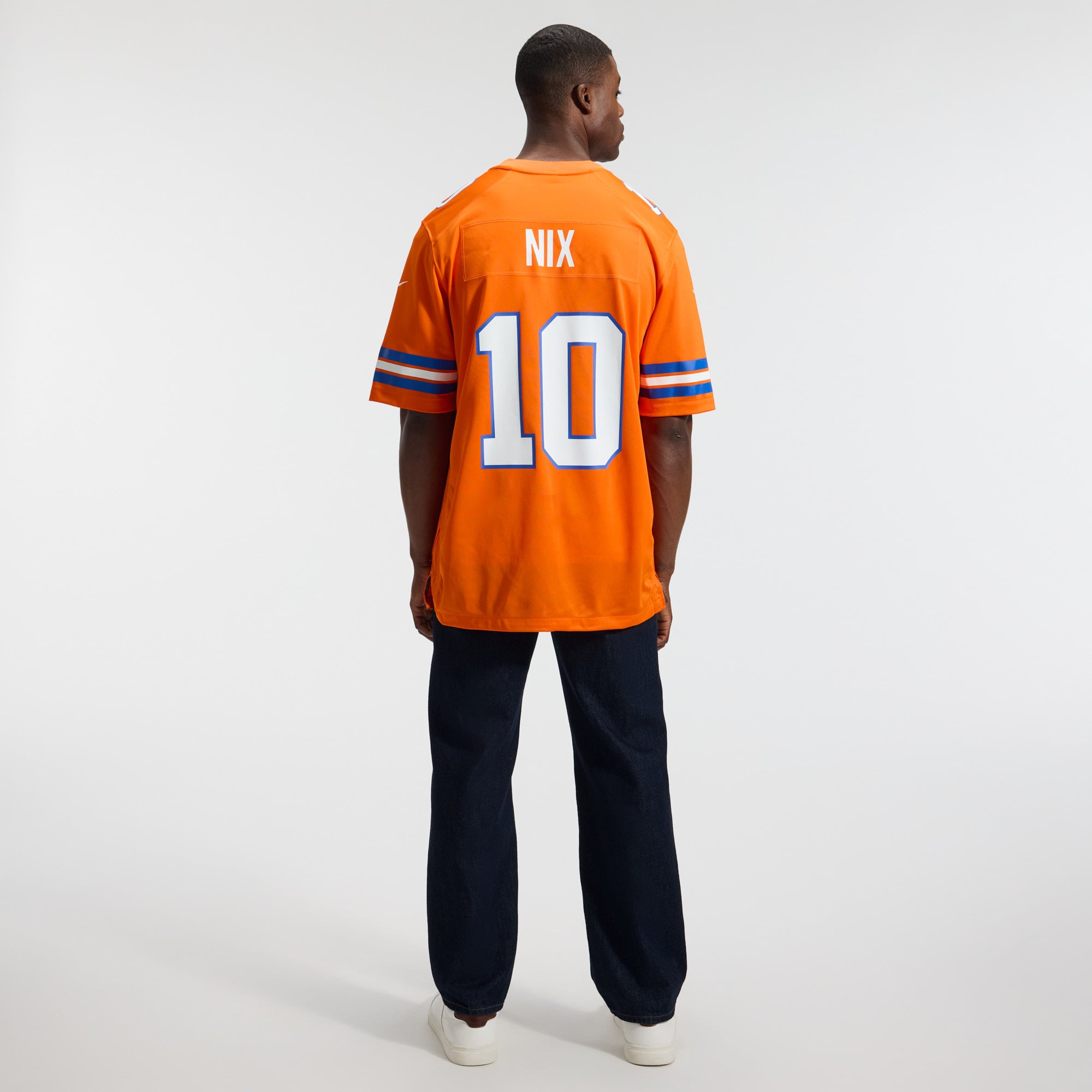 Bo Nix Denver Broncos Mile High Collection 1977 Throwback Player Game Jersey - Orange - Image 6