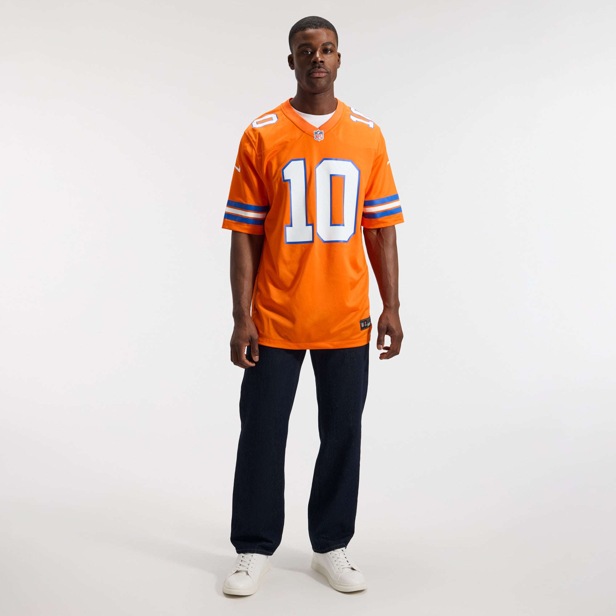 Bo Nix Denver Broncos Mile High Collection 1977 Throwback Player Game Jersey - Orange - Image 5