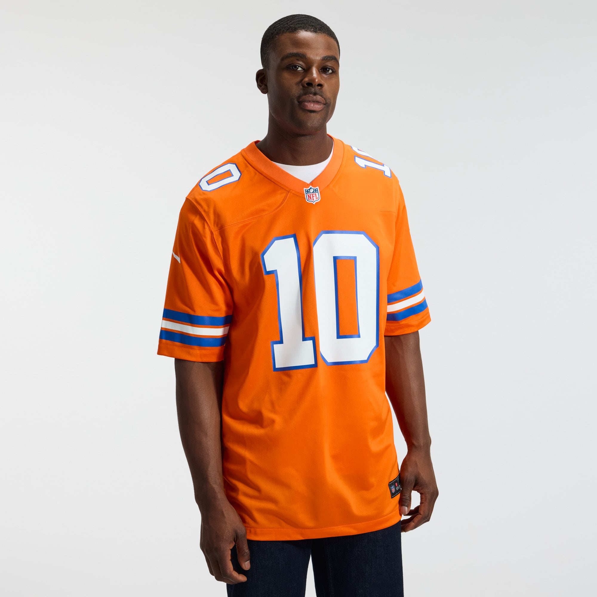 Bo Nix Denver Broncos Mile High Collection 1977 Throwback Player Game Jersey - Orange - Image 3