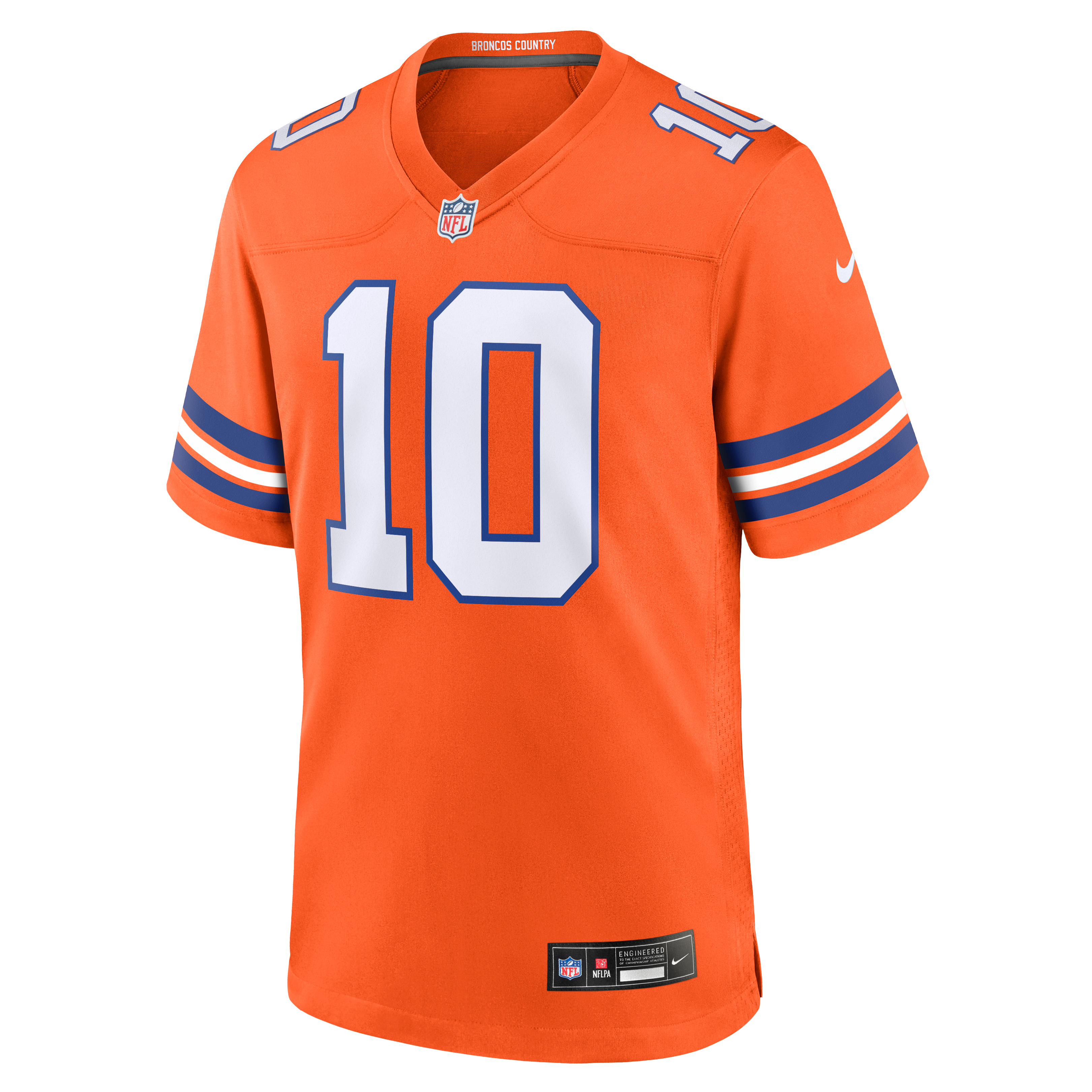 Bo Nix Denver Broncos Mile High Collection 1977 Throwback Player Game Jersey - Orange - Image 7