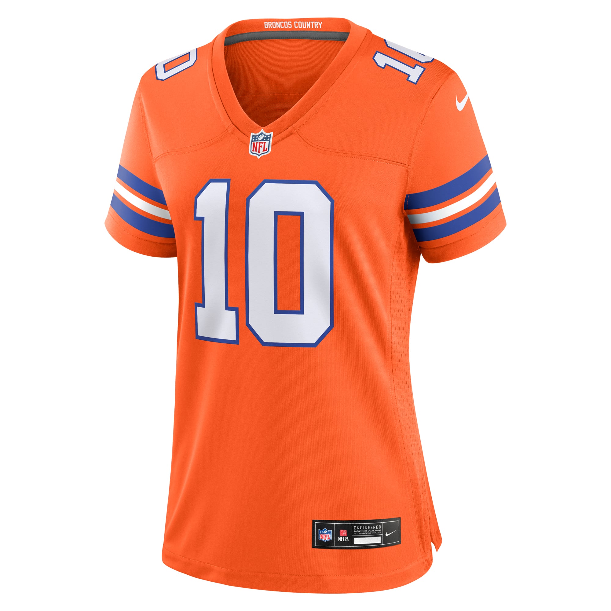 Bo Nix Denver Broncos Women's Mile High Collection 1977 Throwback Player Game Jersey - Orange - Image 3