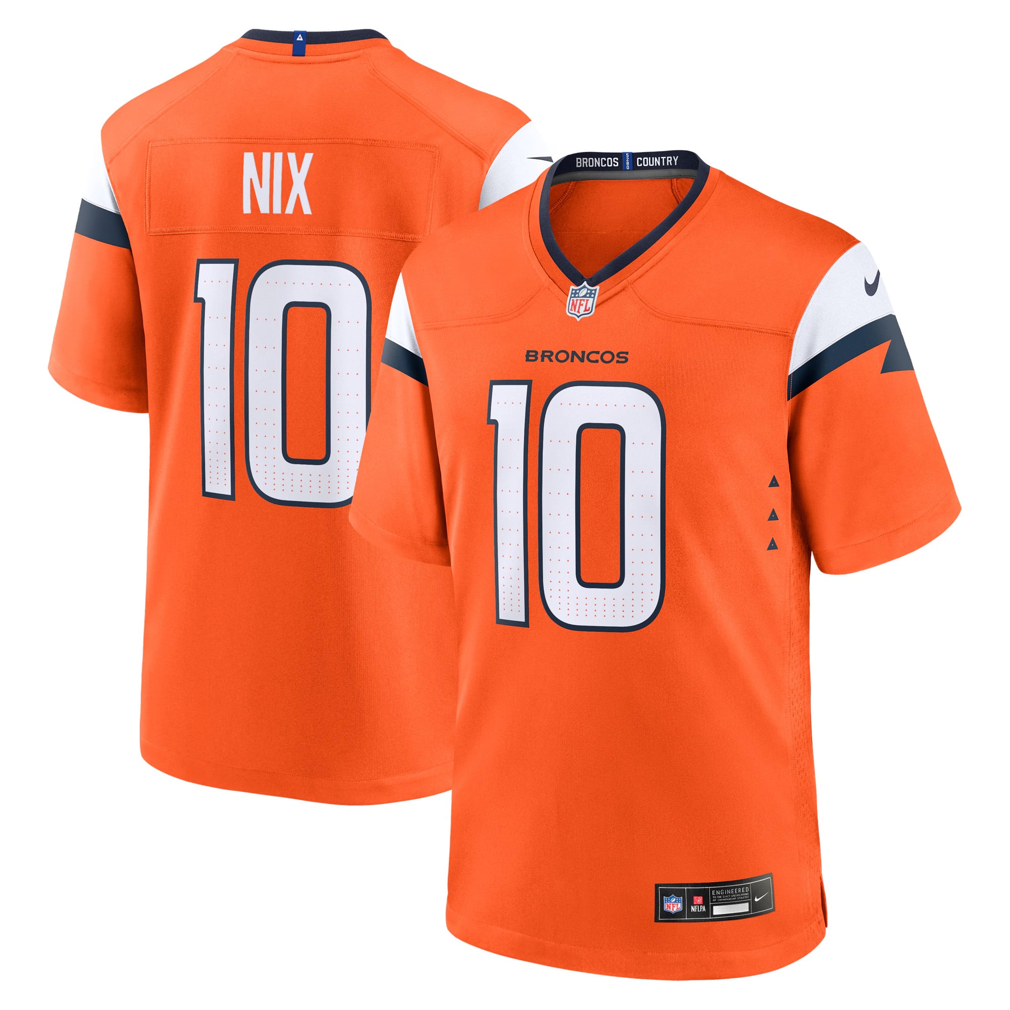 Bo Nix Denver Broncos Youth Game Jersey - Orange - Image 2