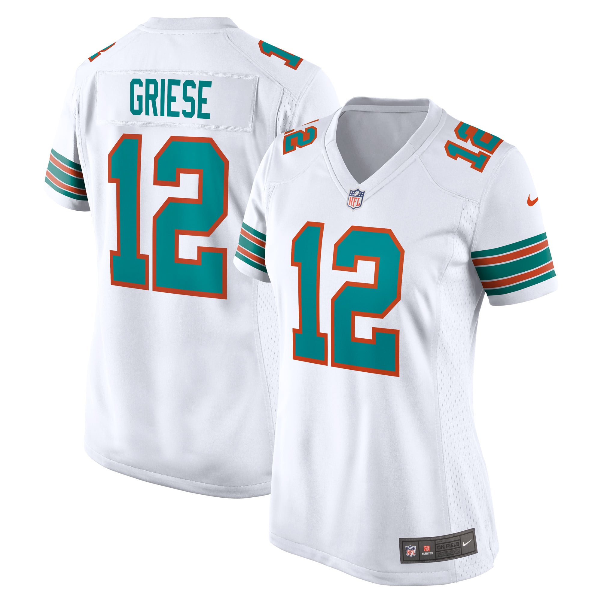 Bob Griese Miami Dolphins Women's Retired Player Jersey - White