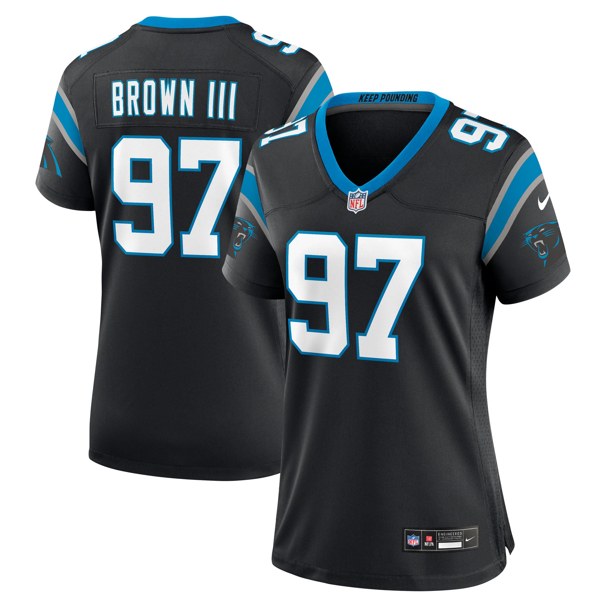 Bobby Brown III Carolina Panthers Women's Team Game Jersey - Black - Image 2