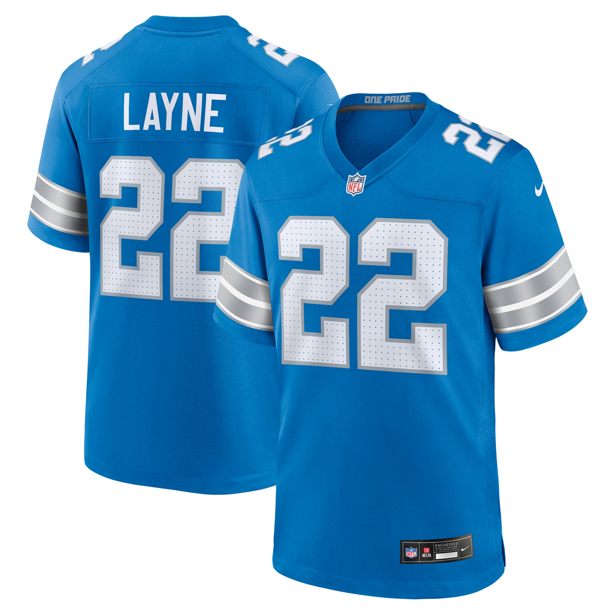 Bobby Layne Detroit Lions Retired Player Game Jersey - Blue - Image 2