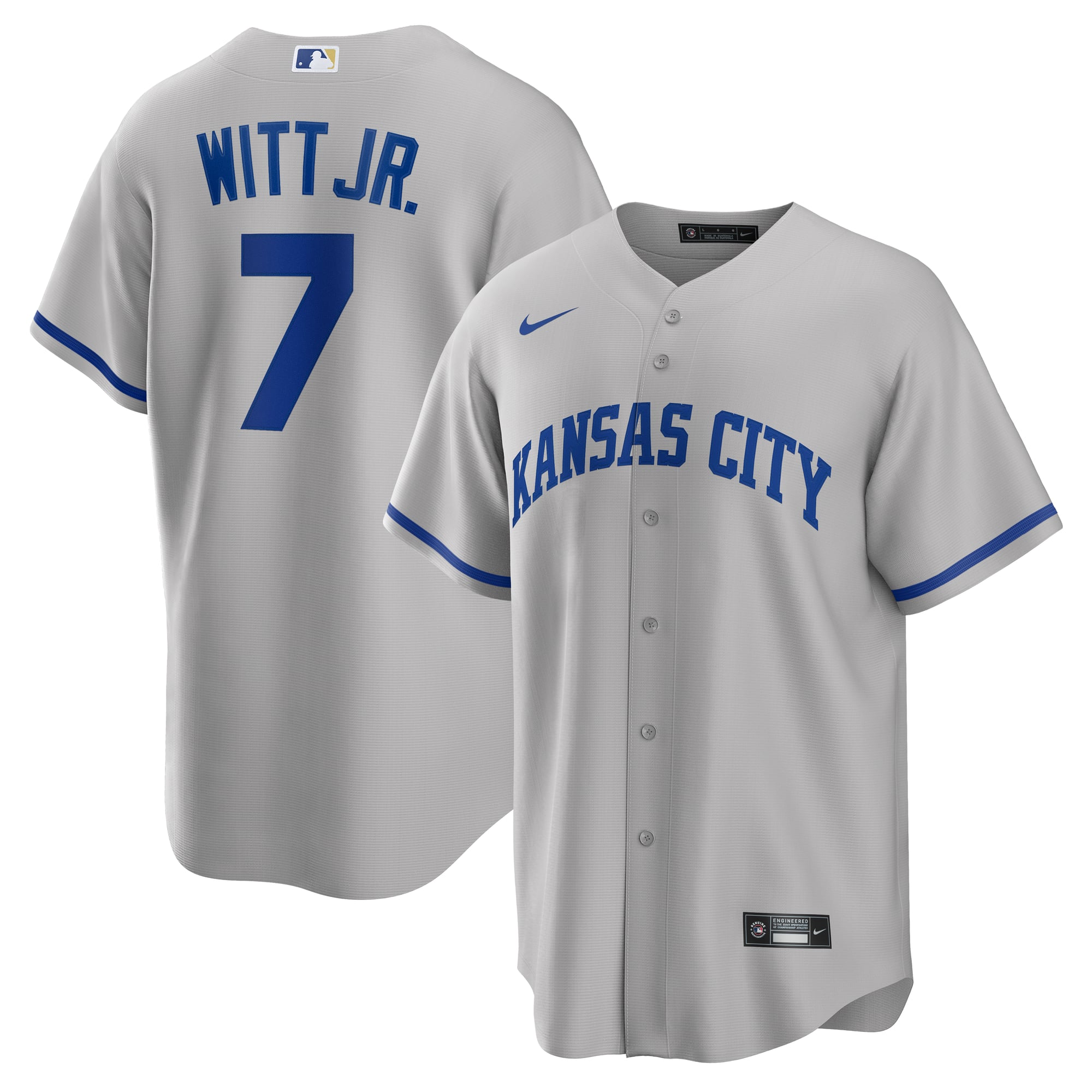 Bobby Witt Jr. Kansas City Royals Alternate 2 Jersey - Gray