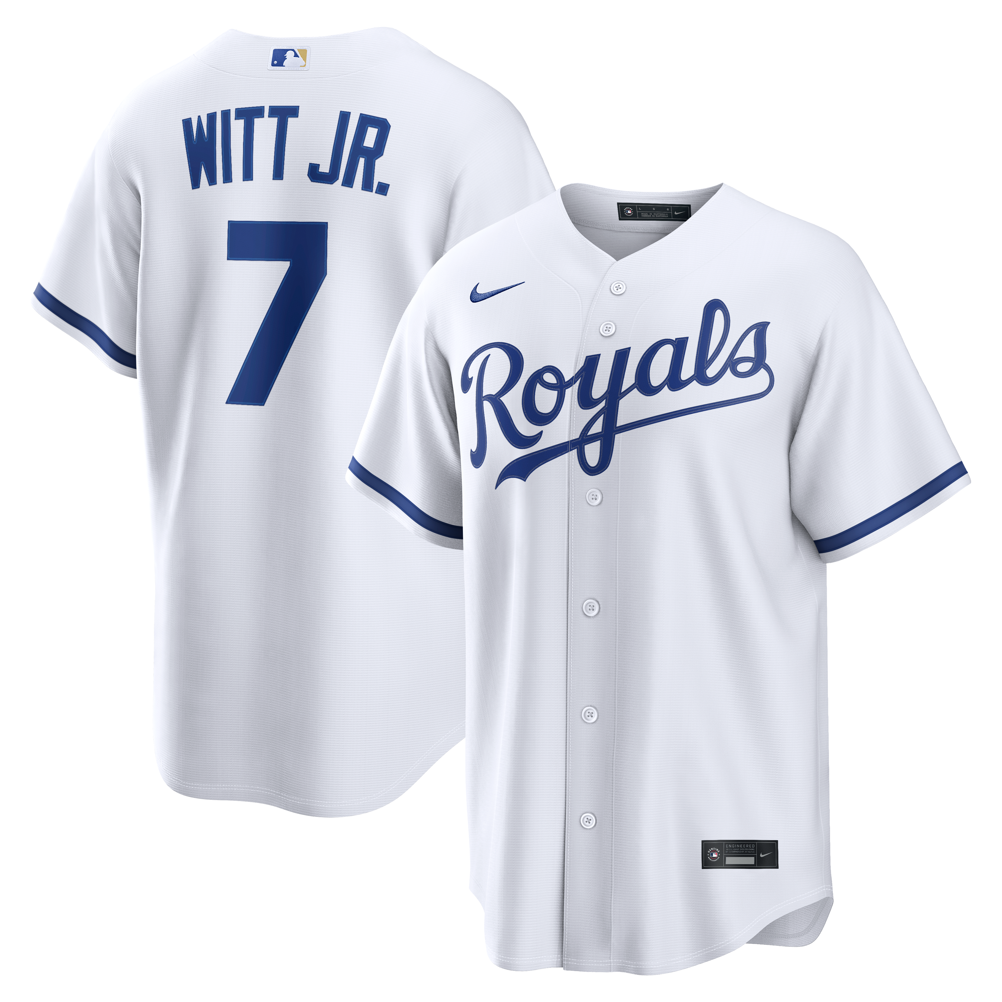 Bobby Witt Jr. Kansas City Royals Home Jersey - White - Image 2