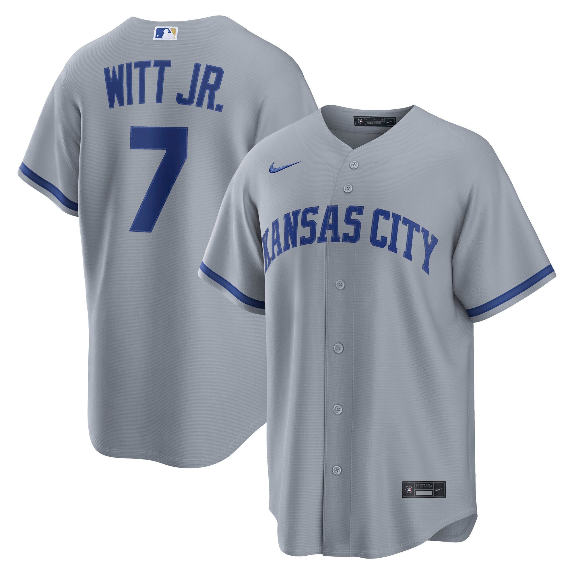 Bobby Witt Jr. Kansas City Royals Road Jersey - Gray - Image 2